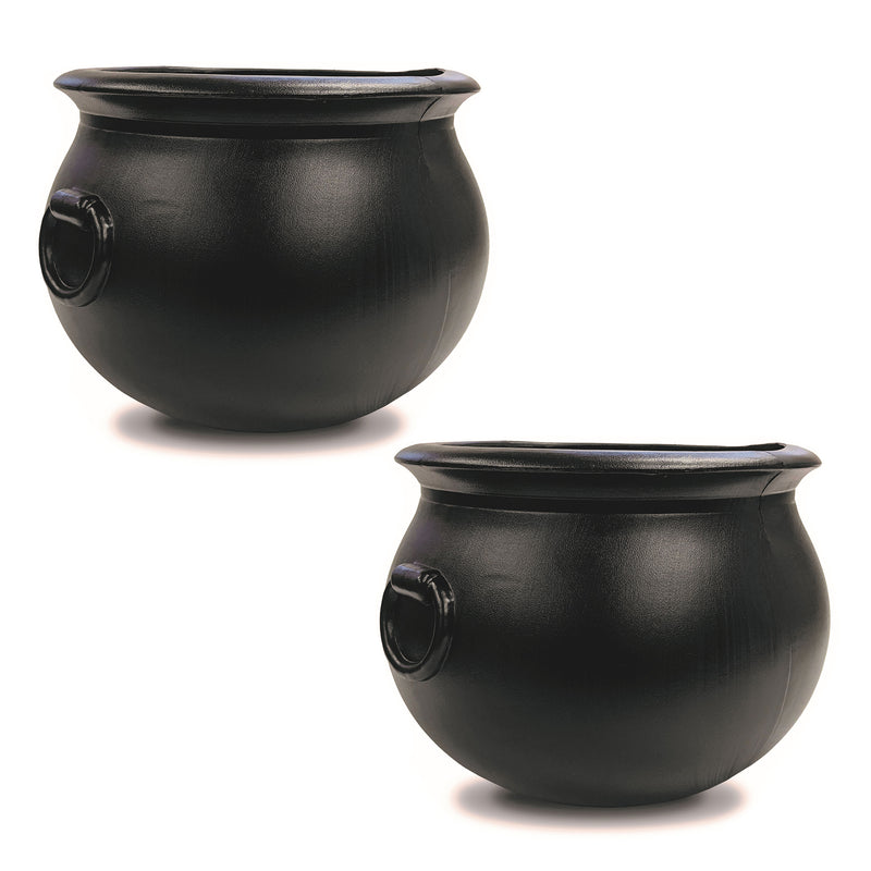 Union Products 55160 16 Inch Witch Cauldron Halloween Decoration, Black (2 Pack)