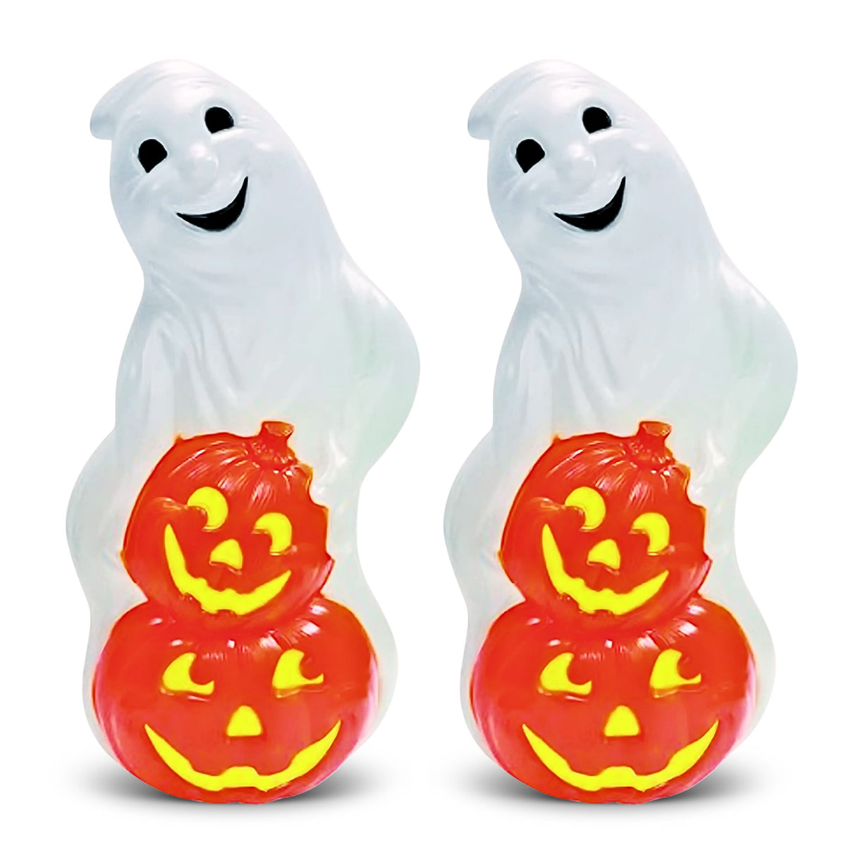 Union Products Light Up Ghost and Pumpkin Halloween Outdoor Decoration (2 Pack)
