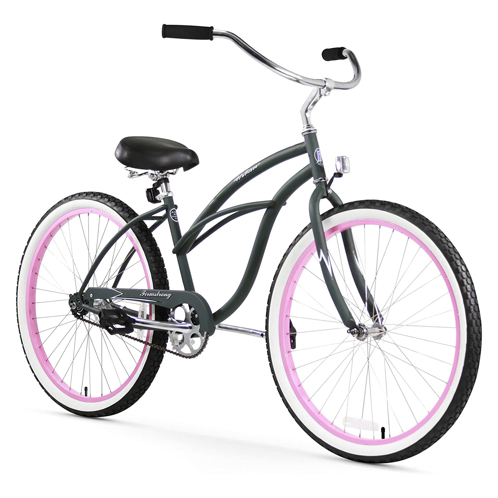 Firmstrong Urban Lady Single Speed 26" Beach Cruiser Womens Bicycle, Army Green