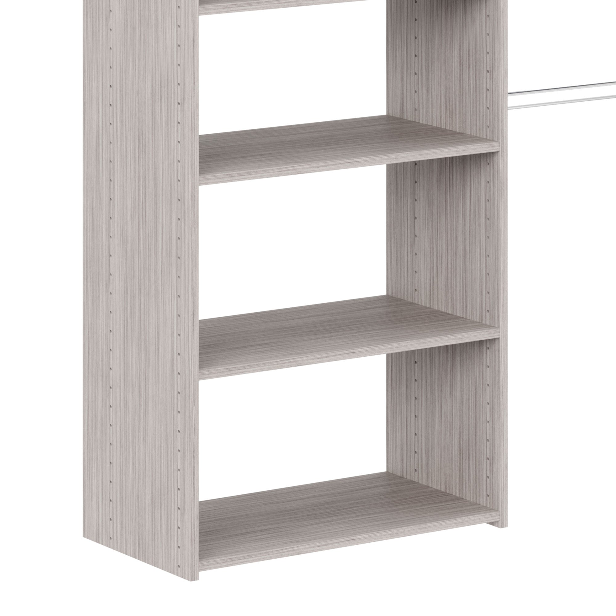 Easy Track 3' to 5' Deluxe Plus Closet Kit Organizer System, Weathered Grey