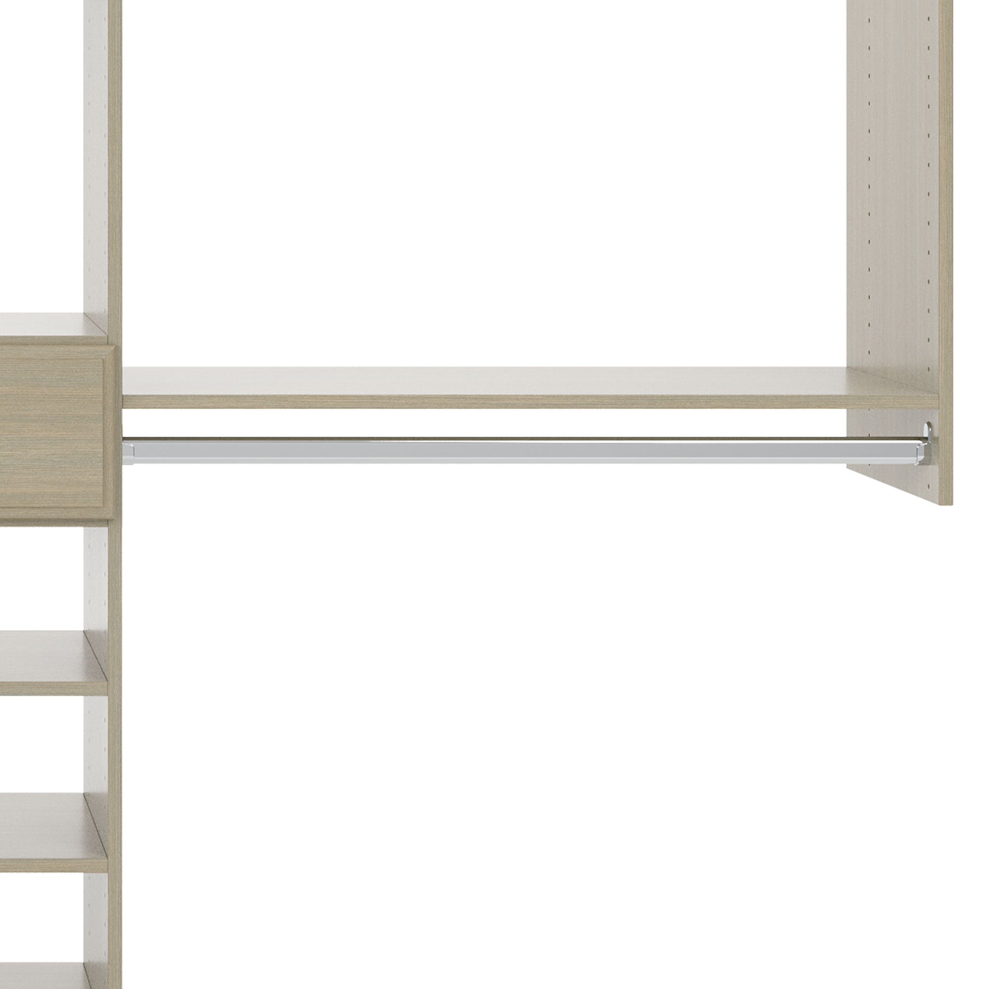 Easy Track 8 Foot Perfect Fit Reach In Bedroom Closet Storage, Weathered Grey