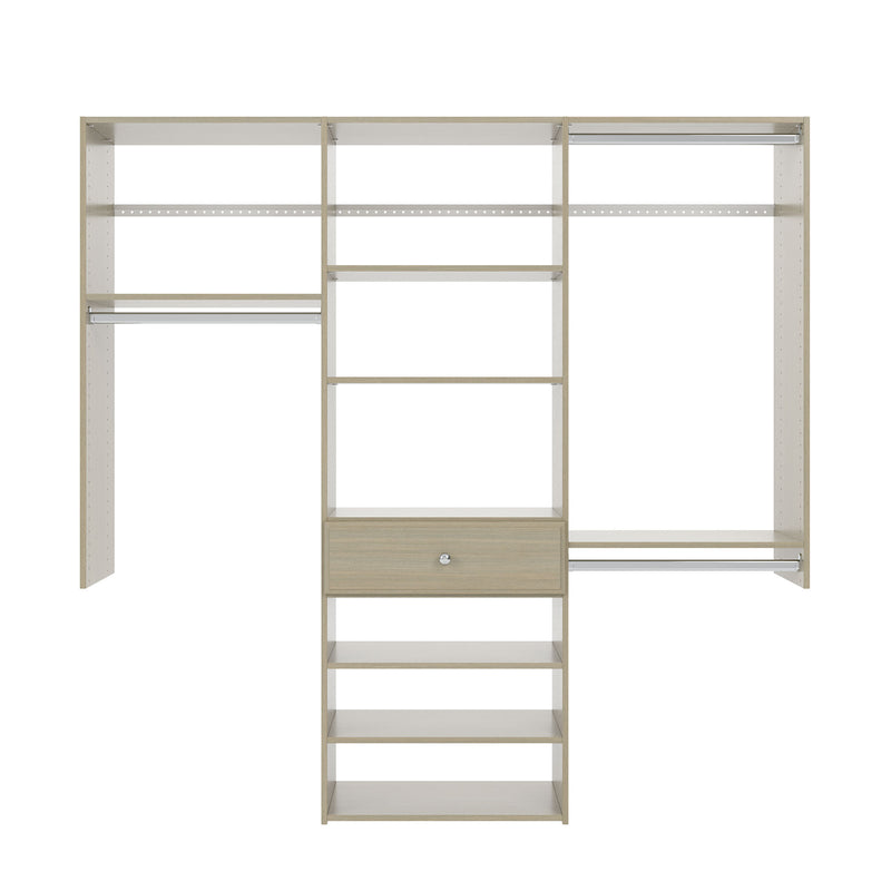Easy Track 6 Foot Perfect Fit Reach In Bedroom Closet Storage, Weathered Grey