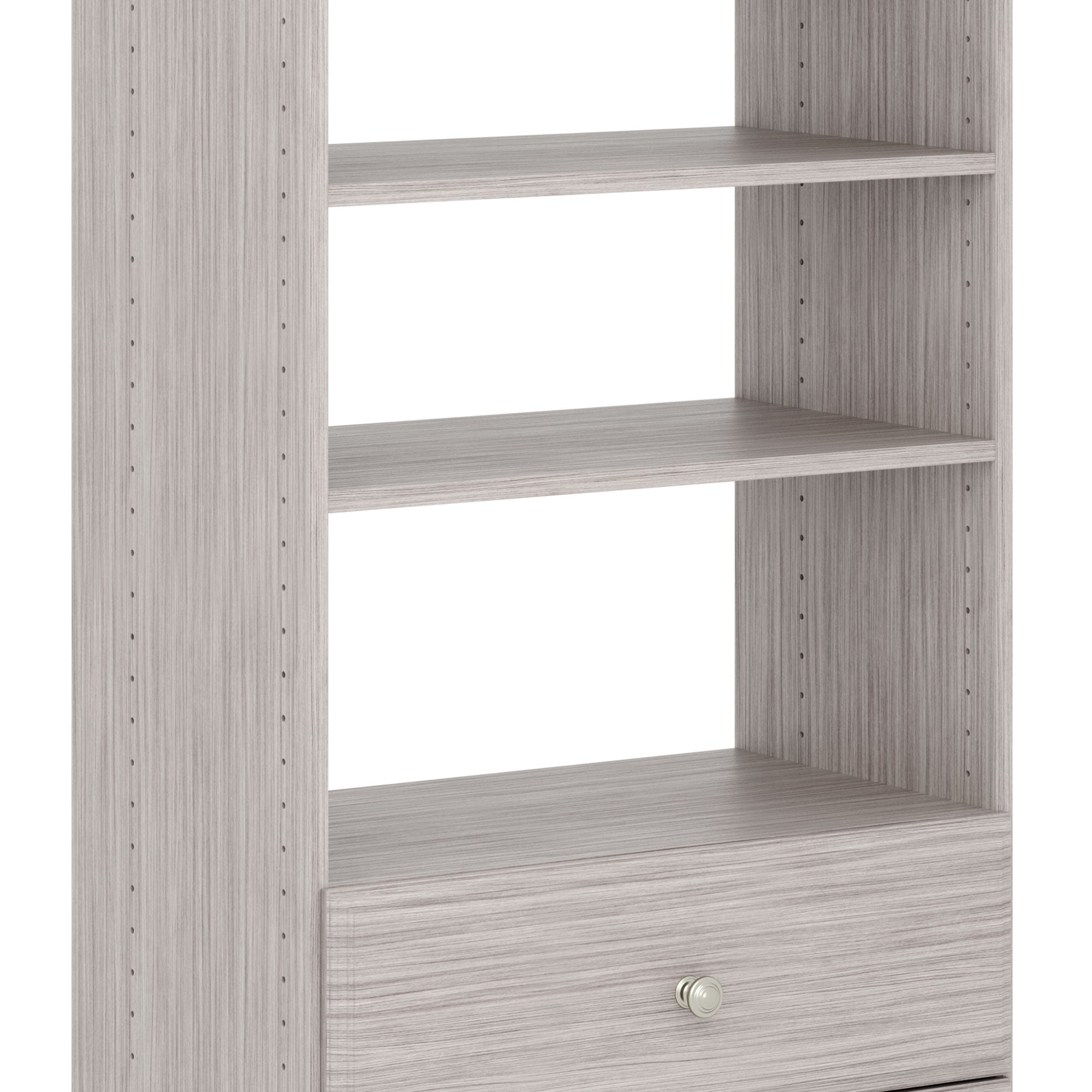 Easy Track Premium Pro Tower Closet Organizer w/Shelves & Drawers Weathered Grey