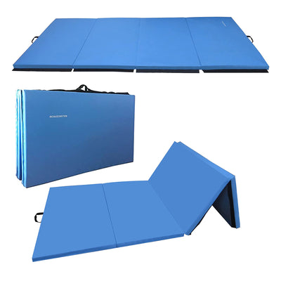BalanceFrom Fitness 120 x 48" All Purpose Folding Gymnastics Exercise Mat, Blue