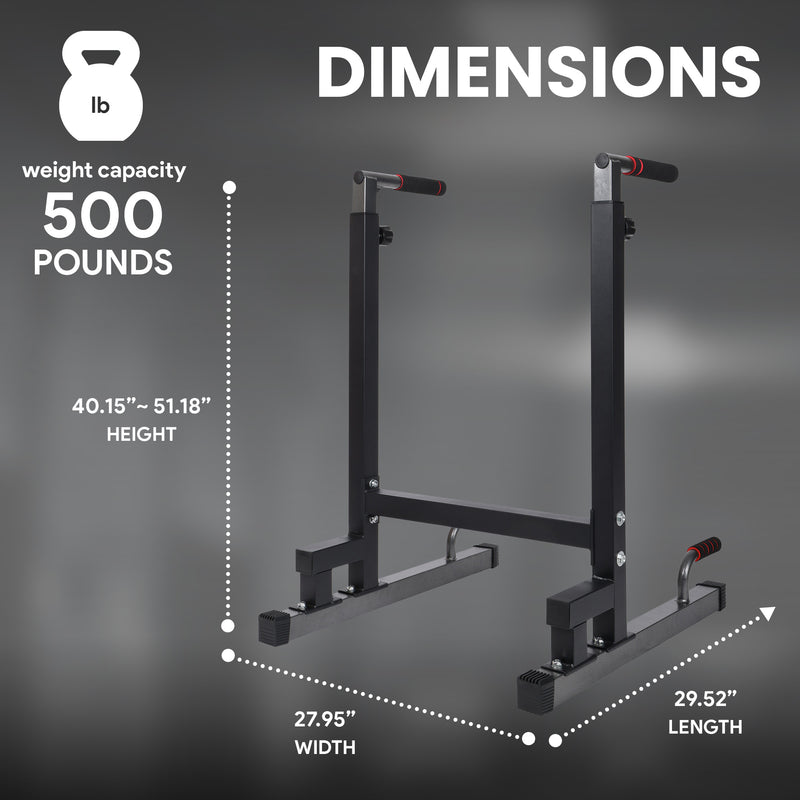 BalanceFrom Multi-Function Home Gym Exercise Dip Stand, 500lb Capacity, Black