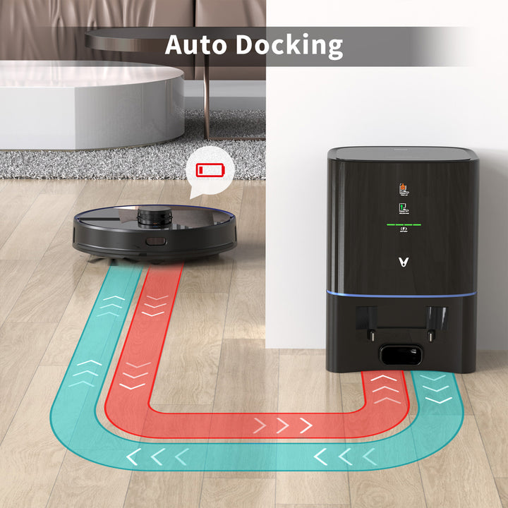 S9 Smart Robot Vacuum Cleaner w/ Auto Self Emptying & Alexa, Black (Used) - VMInnovations