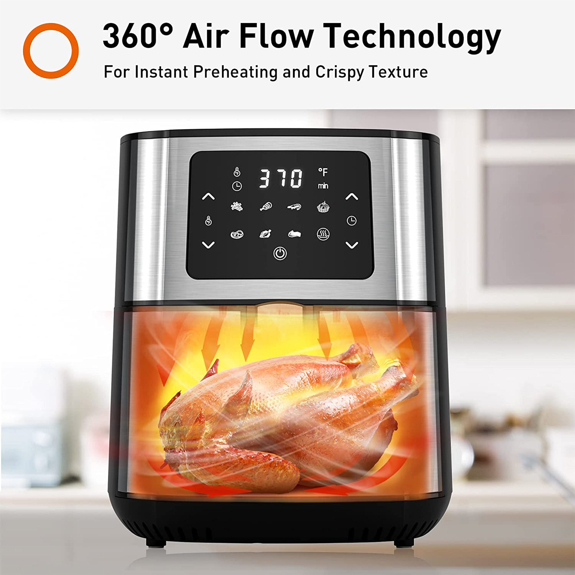 Joyoung 5.8 Qt Multi Tasker 8 Double Basket Air Fryer w/ LED Touchscreen (Used) - VMInnovations