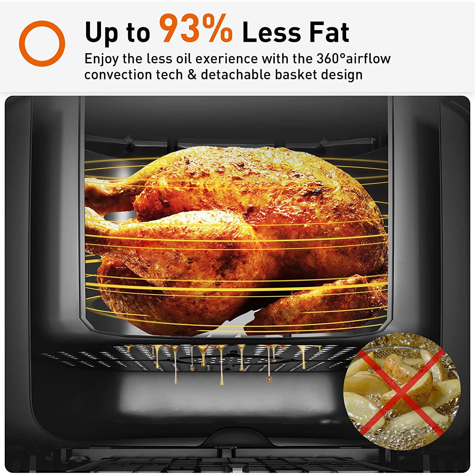 Joyoung JY-590 5.8 Quart Multi Tasker Double Basket Air Fryer w/ LED Touchscreen - VMInnovations