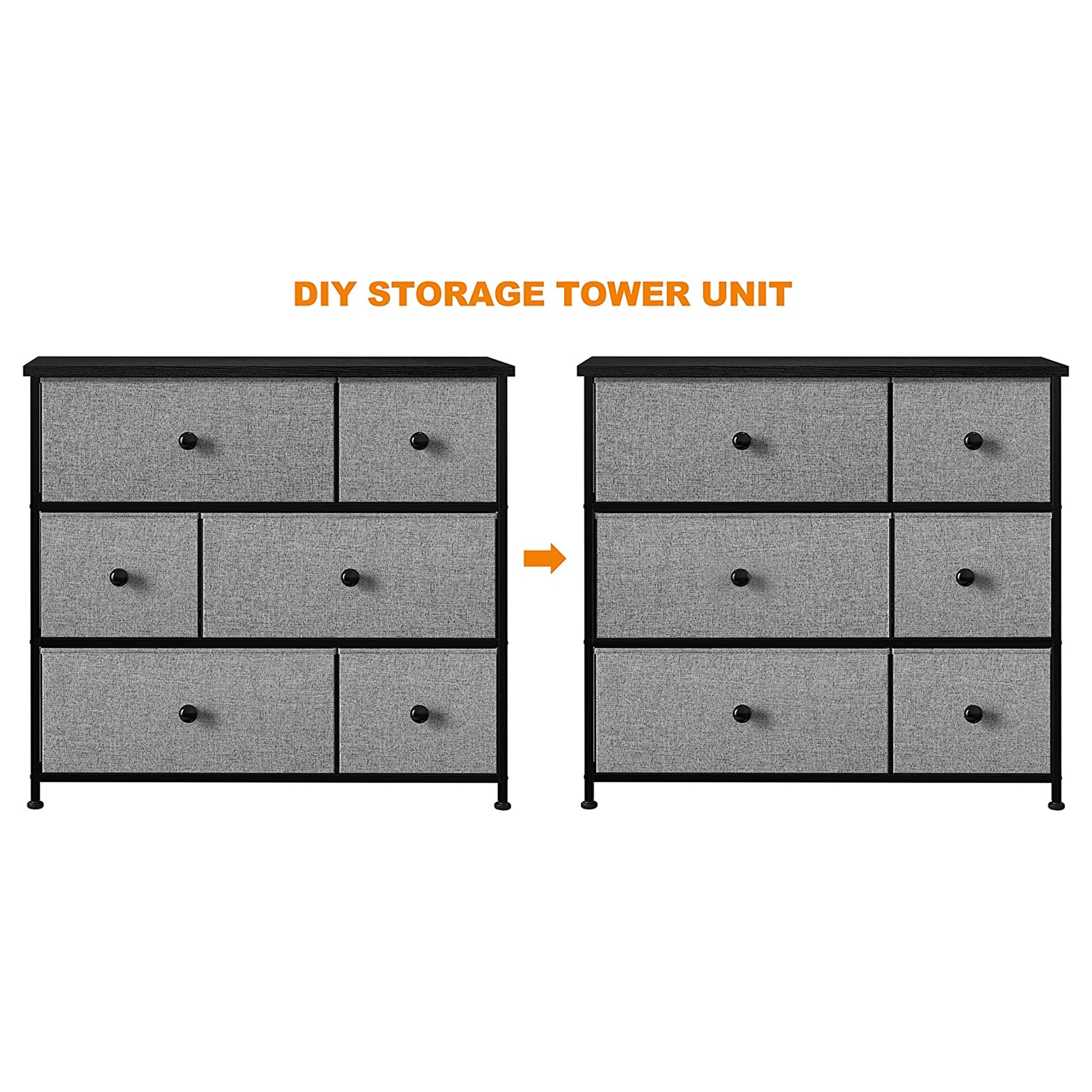 6 Drawer Dresser Organization Storage Unit with Steel Frame (Open Box) - VMInnovations