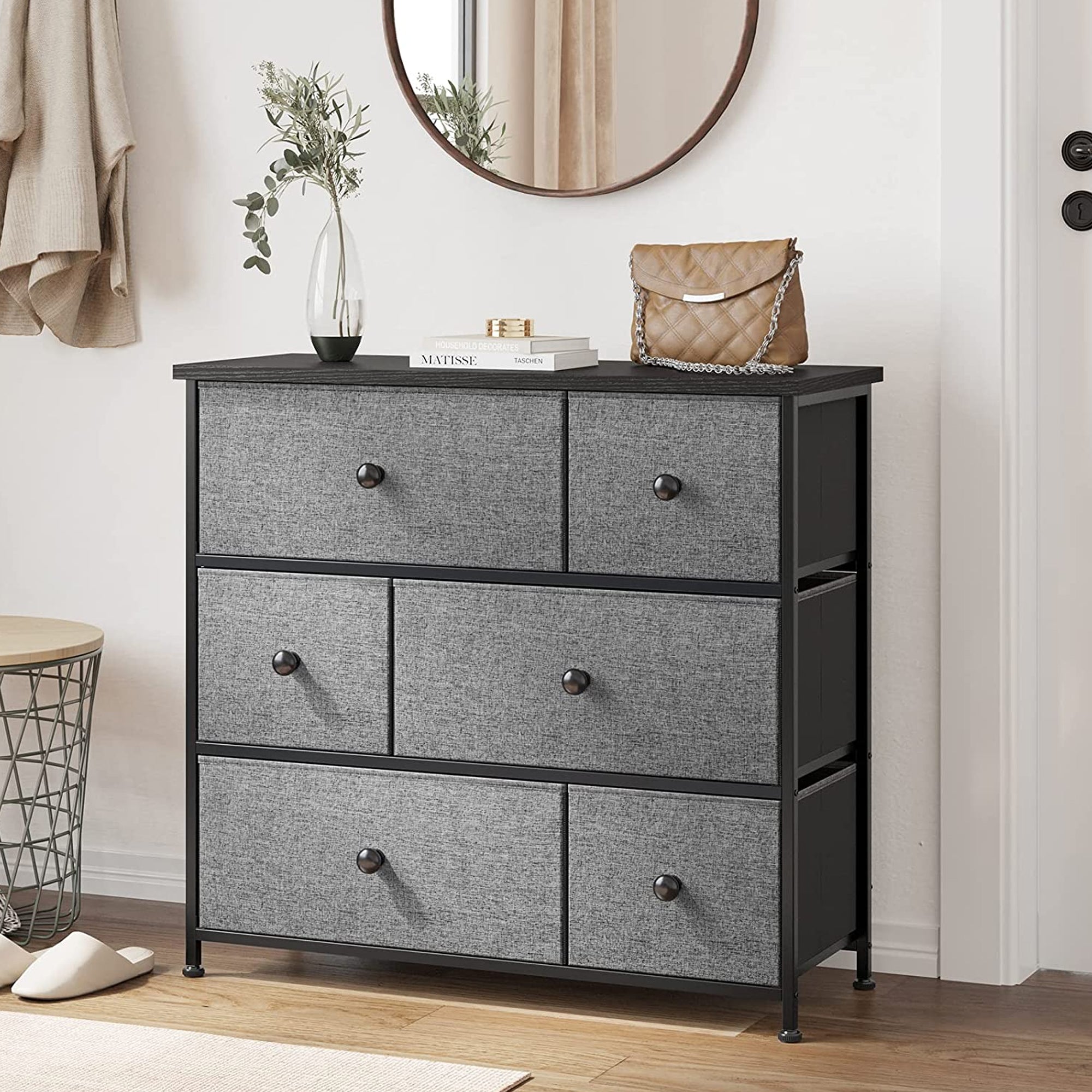 6 Drawer Dresser Organization Storage Unit with Steel Frame (Open Box) - VMInnovations