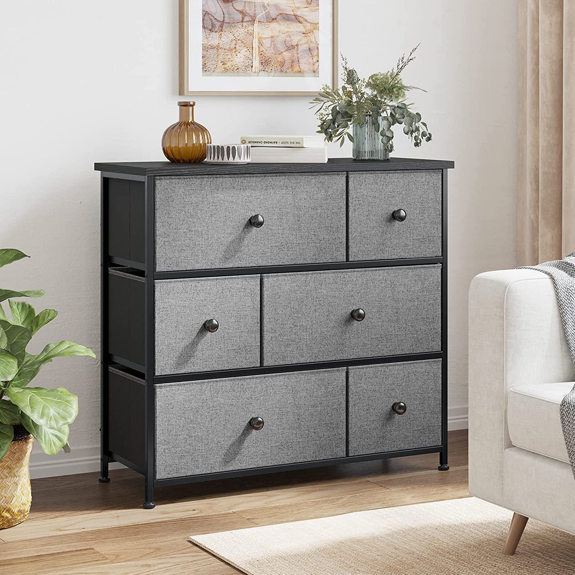 6 Drawer Dresser Organization Storage Unit with Steel Frame (Open Box) - VMInnovations