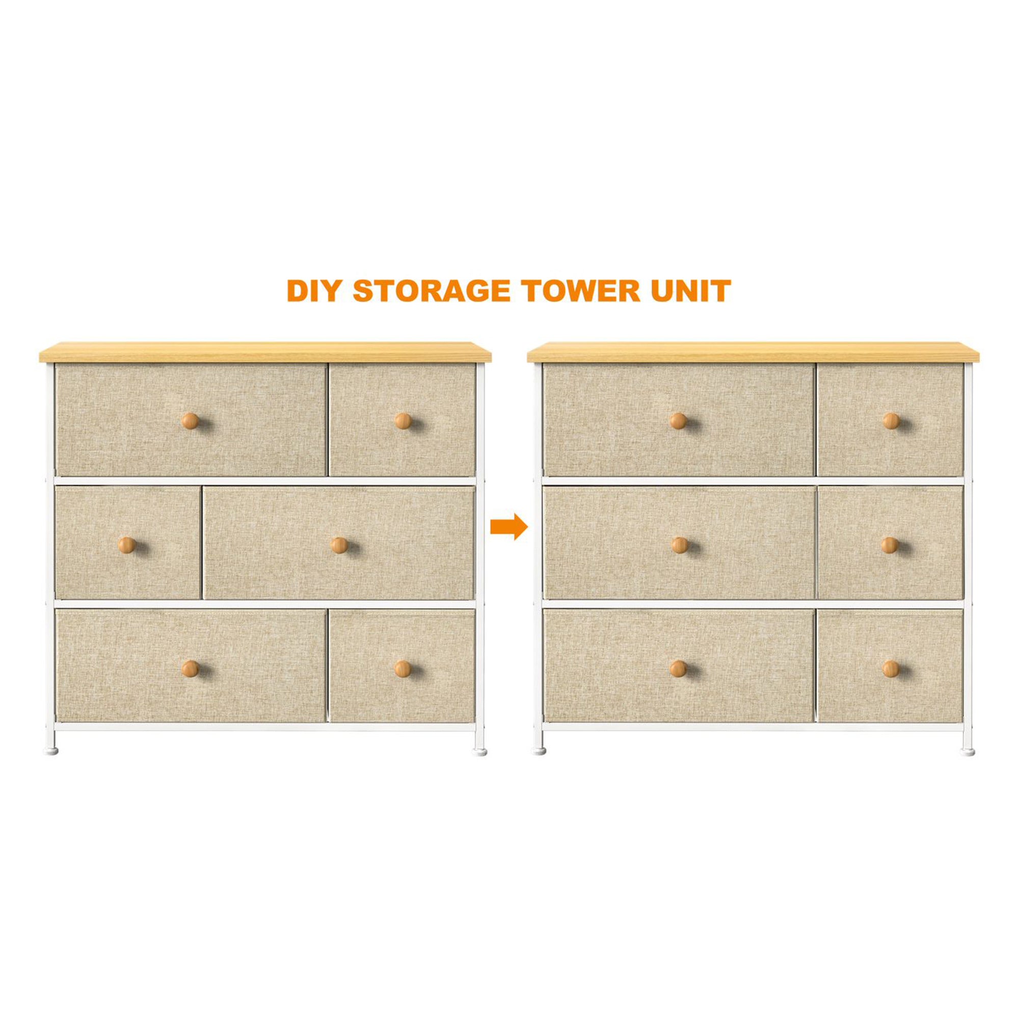 REAHOME 6 Drawer Dresser Organization Storage Unit with Steel Frame (Open Box) - VMInnovations