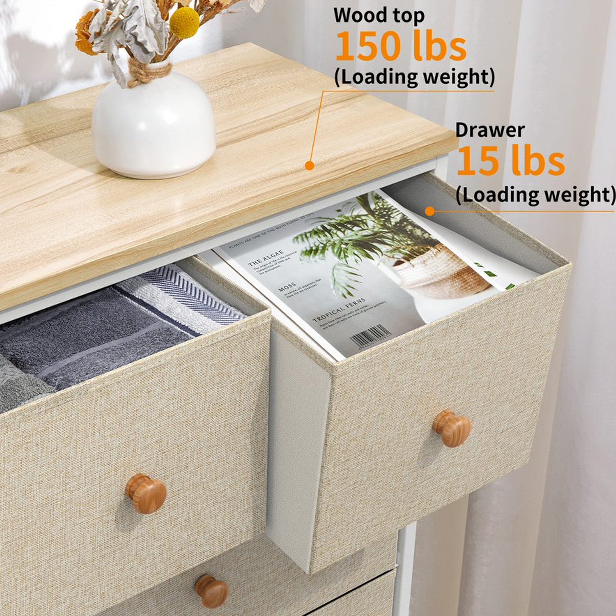 REAHOME 9 Drawer Steel Frame Storage Organizer Chest Dresser, Taupe (Open Box) - VMInnovations