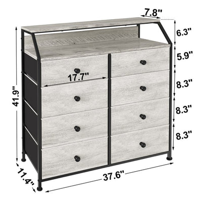 8 Drawer Wood Top Storage Organizer w/ 2 Additional Drawers  (Open Box)