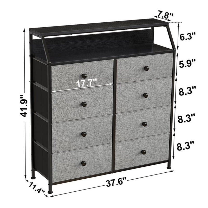 8 Drawer Wood Top Storage Organizer w/ 2 Additional Drawers, (Open Box)