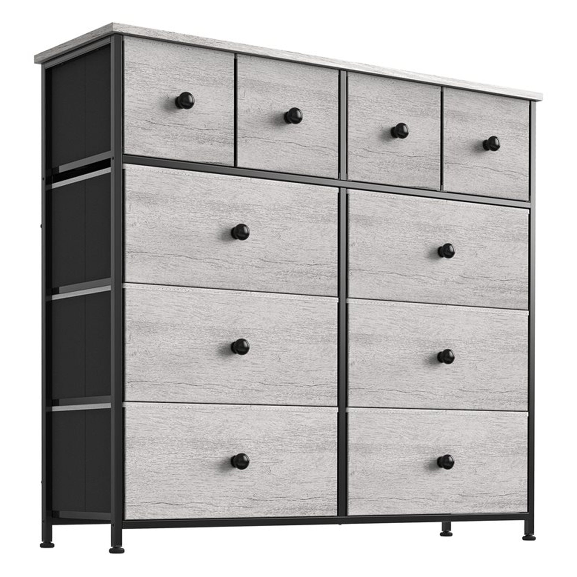 REAHOME 10 Drawer Steel Frame Bedroom Storage Organizer Dresser,Dark Taupe(Used) - VMInnovations