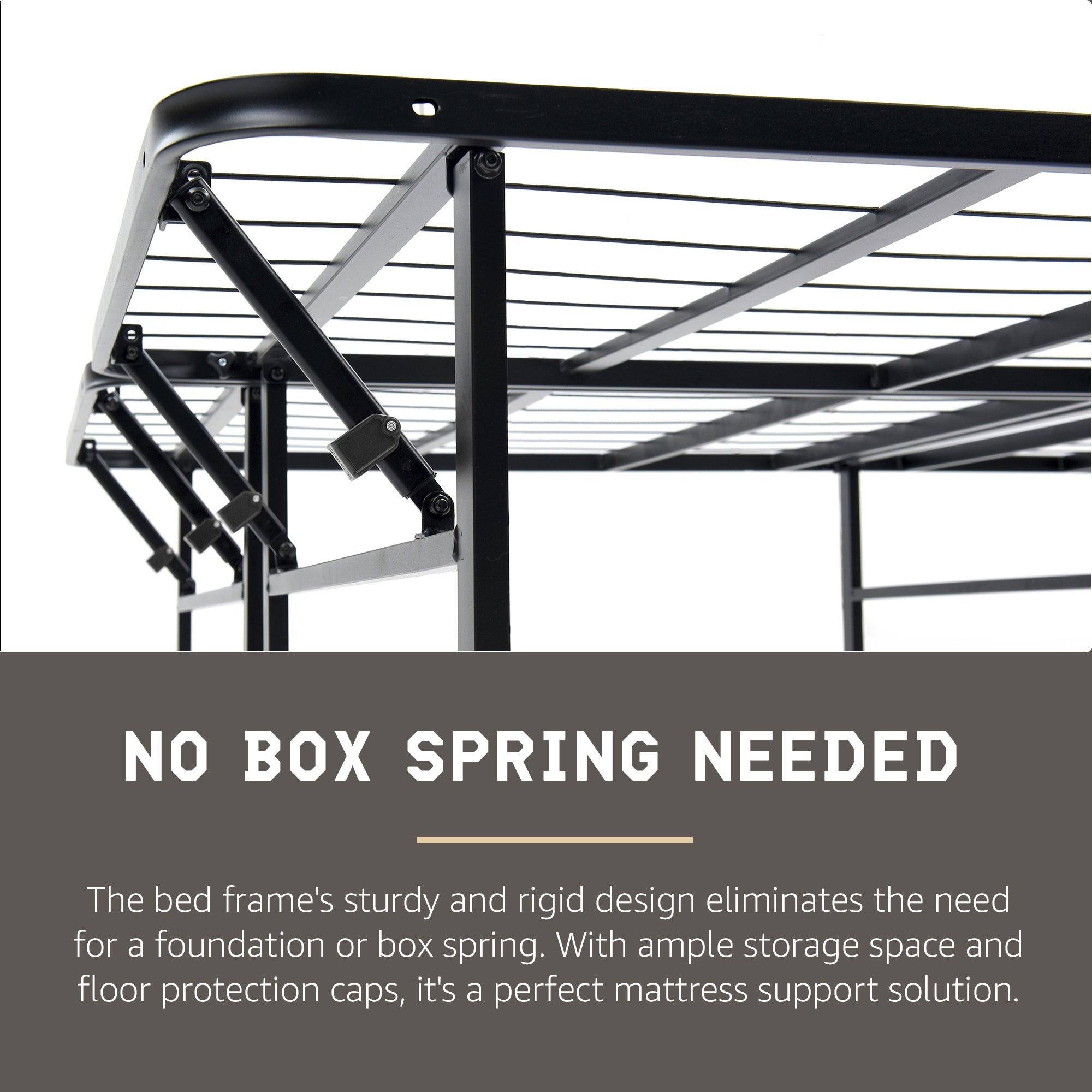 Hercules Folding Metal Bed Frame, 14 Inch Platform Mattress Foundation, King