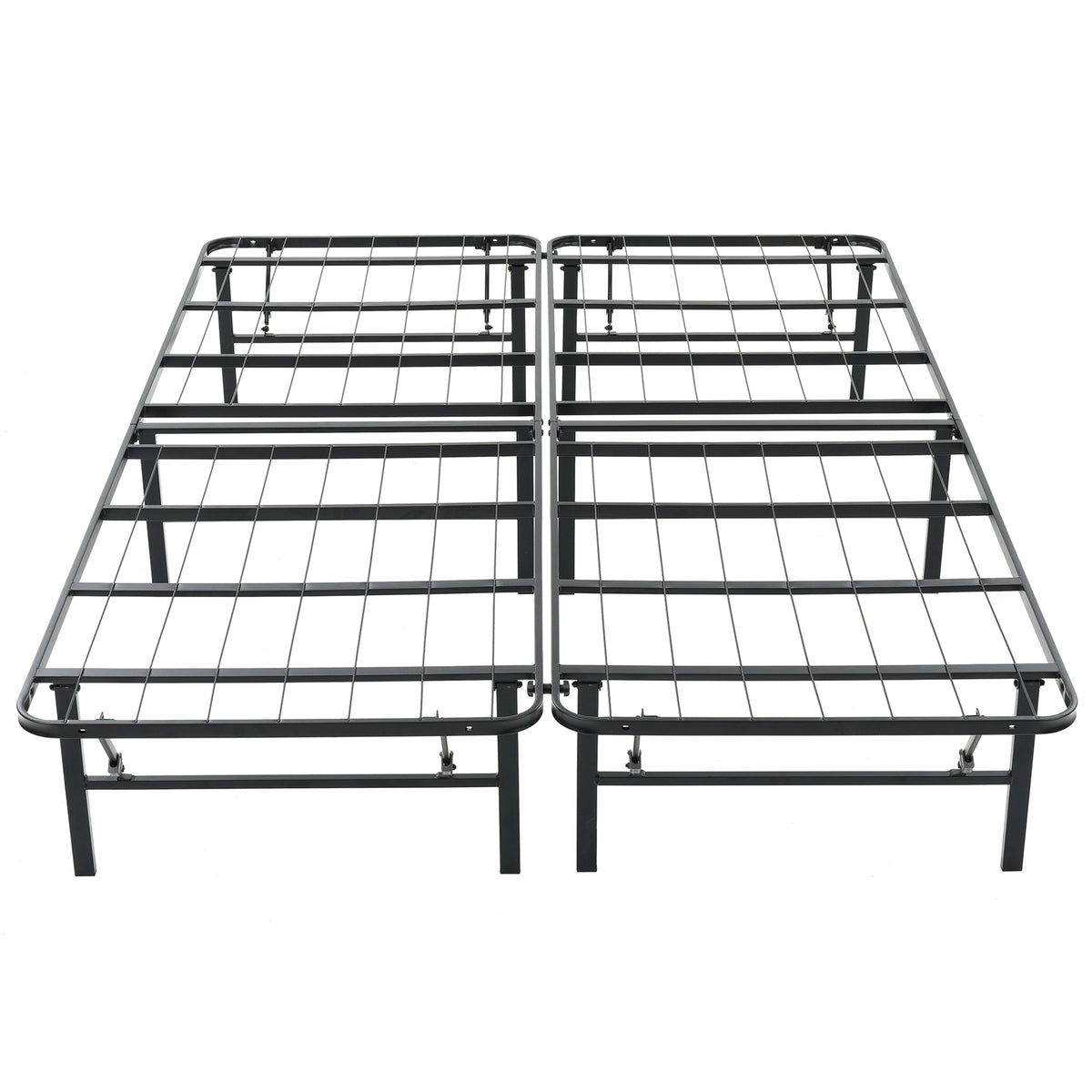 Hercules Folding Metal Bed Frame, 14 Inch Mattress Foundation, Queen (Open Box) - VMInnovations