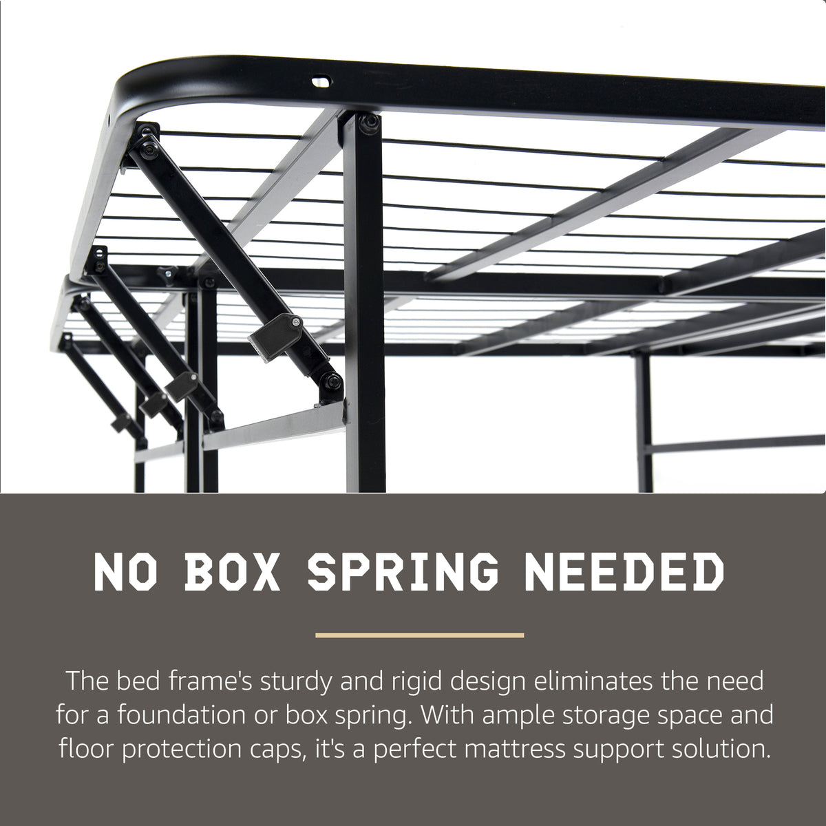 Hercules Folding Metal Bed Frame, 14 Inch Mattress Foundation, Queen (Open Box)