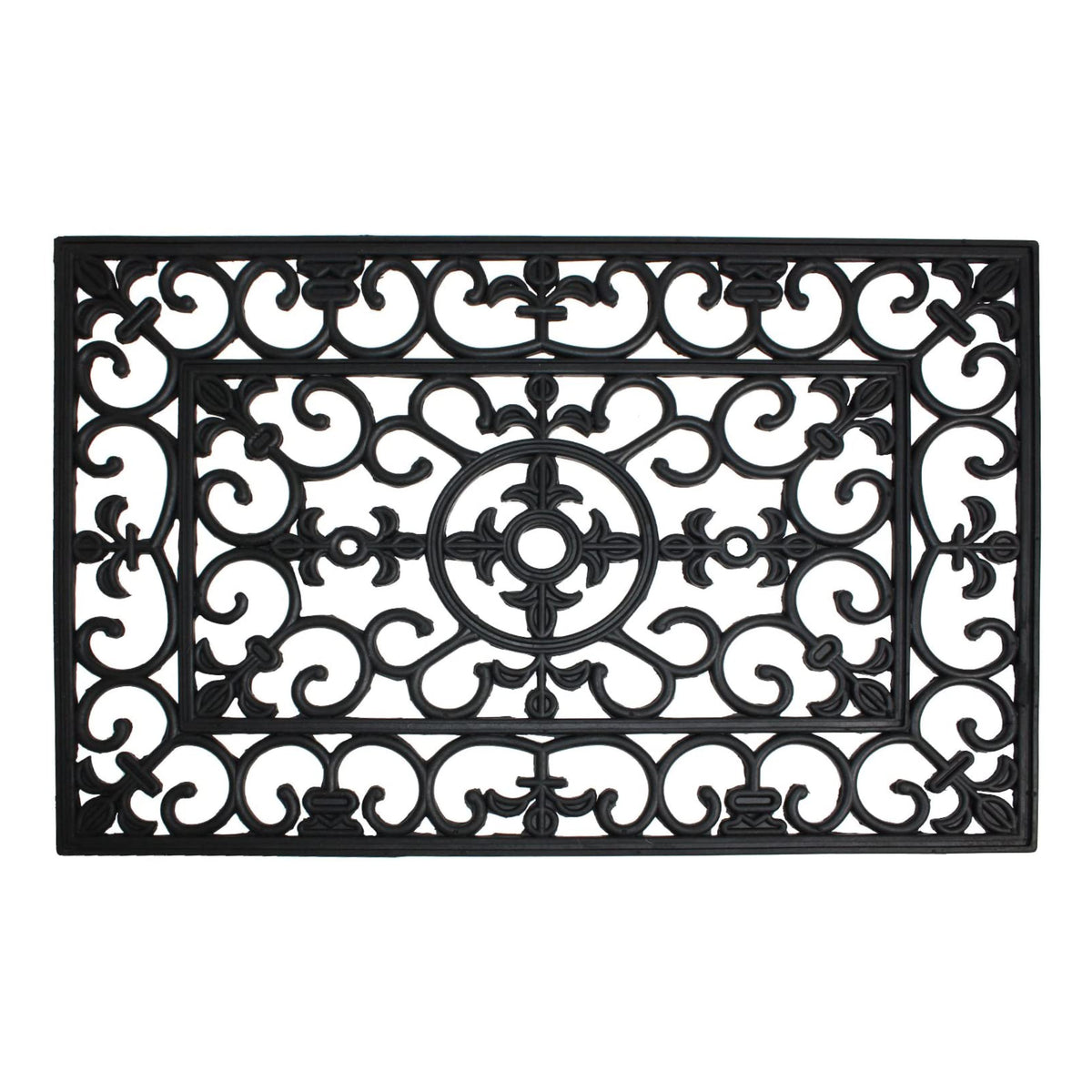 DII Design Imports 24 x 36 Inch All Weather Rubber Wrought Iron Style Door Mat