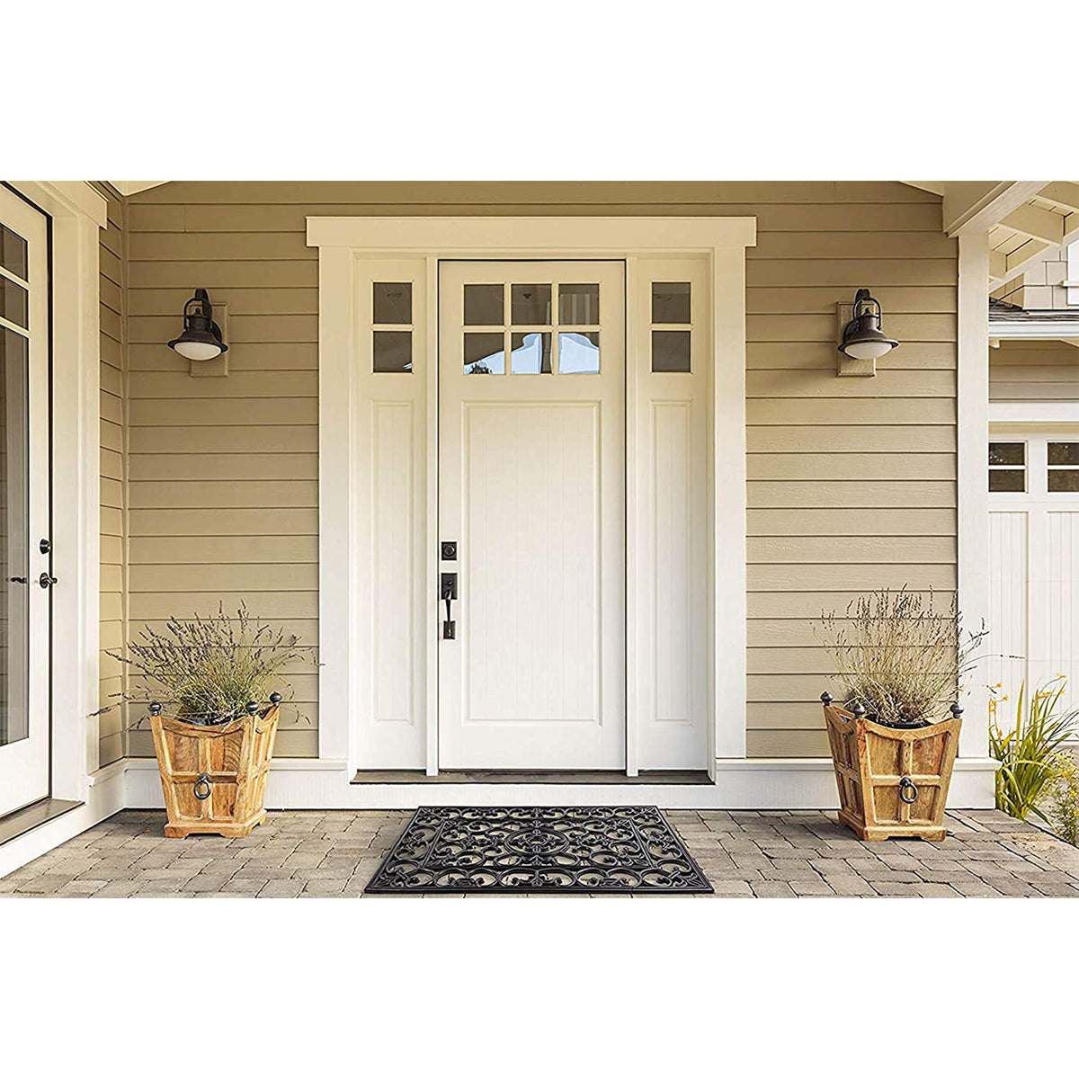 DII Design Imports 24 x 36 Inch All Weather Rubber Wrought Iron Style Door Mat