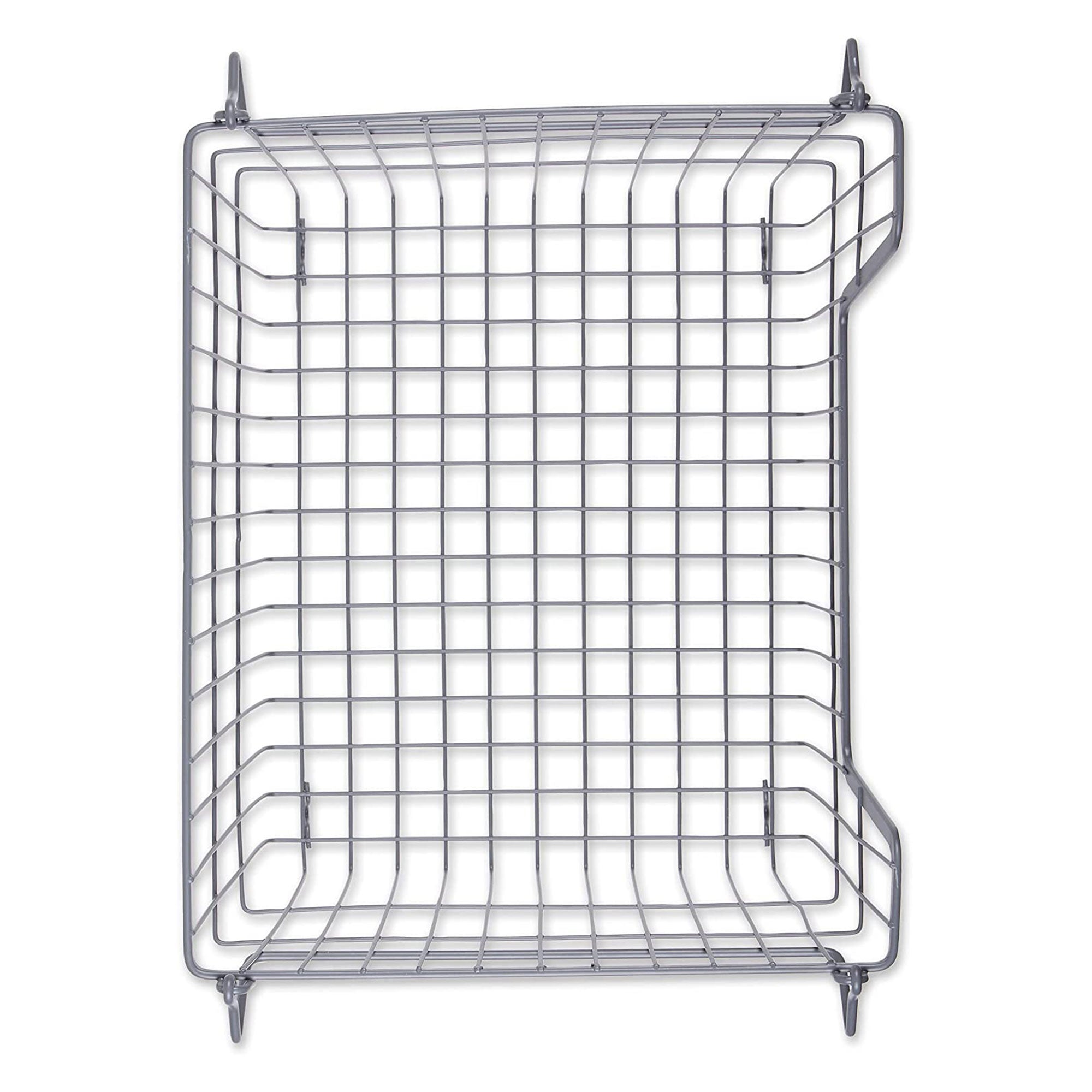 Wire Mesh Stackable Utility Storage Bin, Large, Cool Gray (Open Box) - VMInnovations