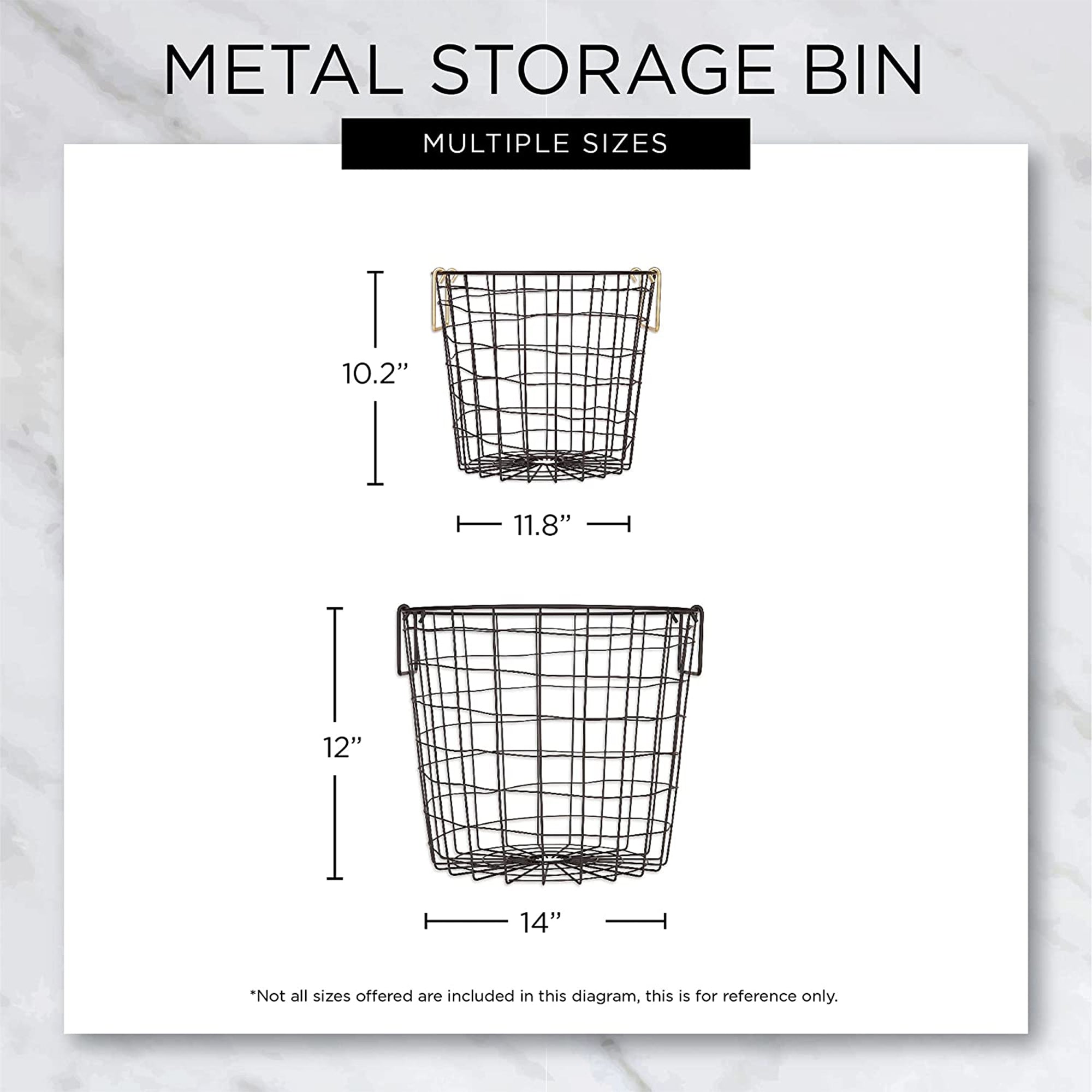 15In Wire Mesh Stackable Storage Bin, Round, Small, Cool Gray (Open Box) - VMInnovations