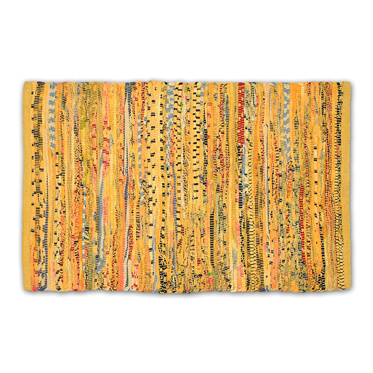 DII Design Imports Chindi Home Collection 4 x 6 Ft Handwoven Rug, Mustard Yellow
