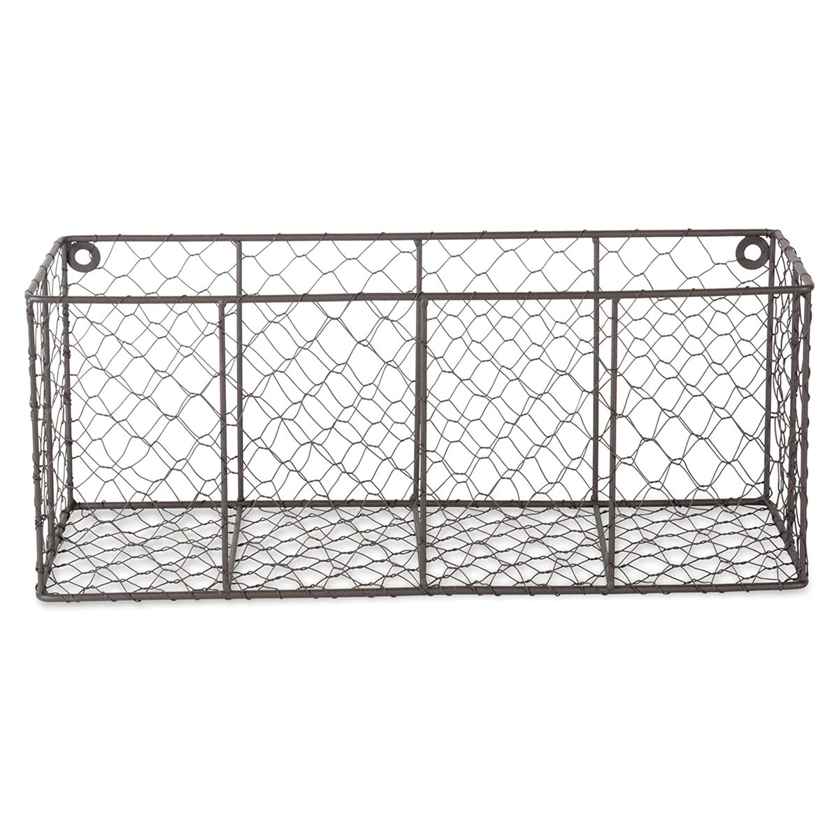 DII Chicken Wire Vintage Farmhouse Wall Medium Storage Basket, Gray (2 Pack)