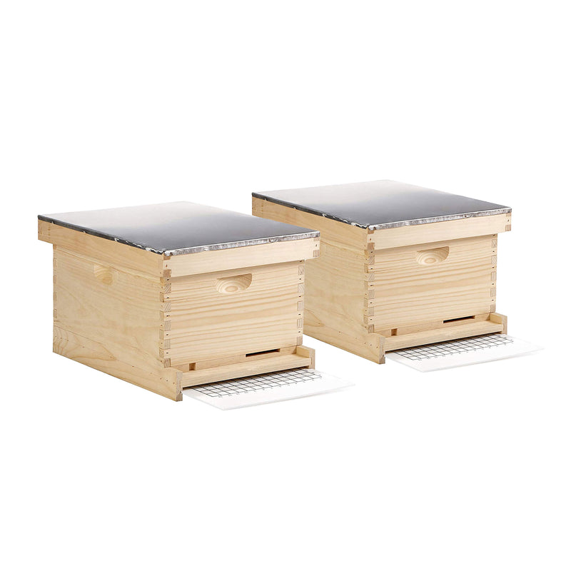 Little Giant 10-Frame Deluxe Assembled Backyard Pine Beekeeping Hive, 2 Pack