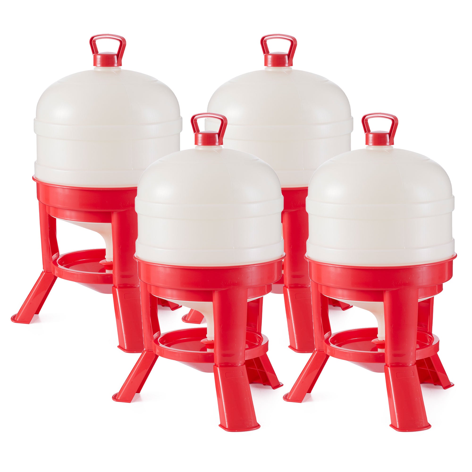 Little Giant 8 Gallon Tank Heavy Duty Poultry Chicken Gravity Waterer (4 Pack) - VMInnovations
