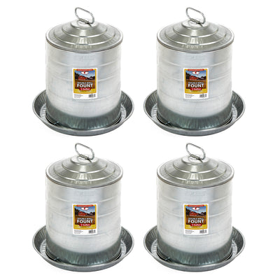 Miller Manufacturing 5 Gal Double Wall Metal Poultry Automatic Waterer, (4 Pack)