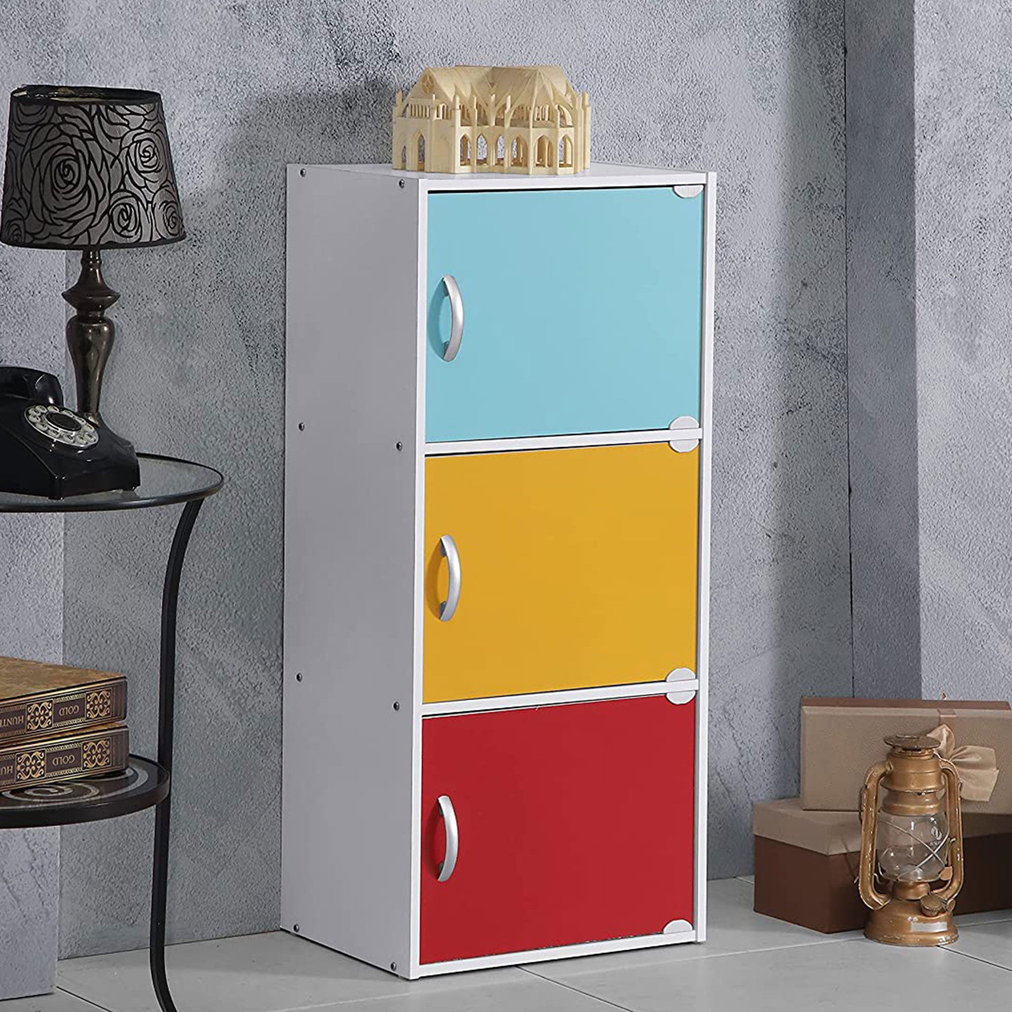 Hodedah Multipurpose Storage Cabinet for Home or Office, Rainbow (Open Box) - VMInnovations