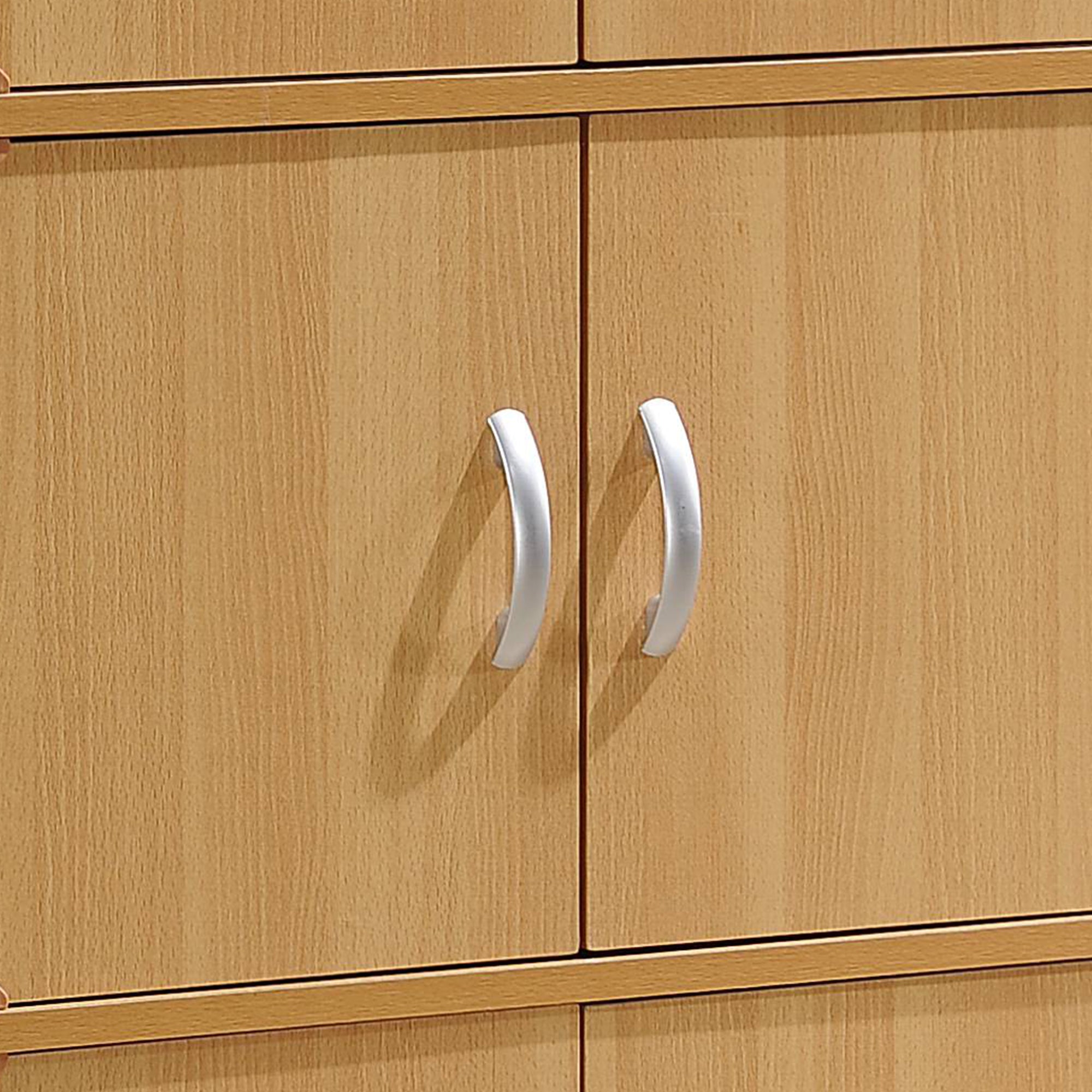 6 Door Enclosed Multipurpose Storage Cabinet for Home & Office, Beech (Open Box)