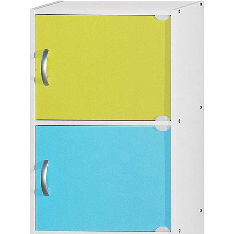 4 Door Enclosed Multipurpose Storage Cabinet for Home/Office, Rainbow (Open Box)
