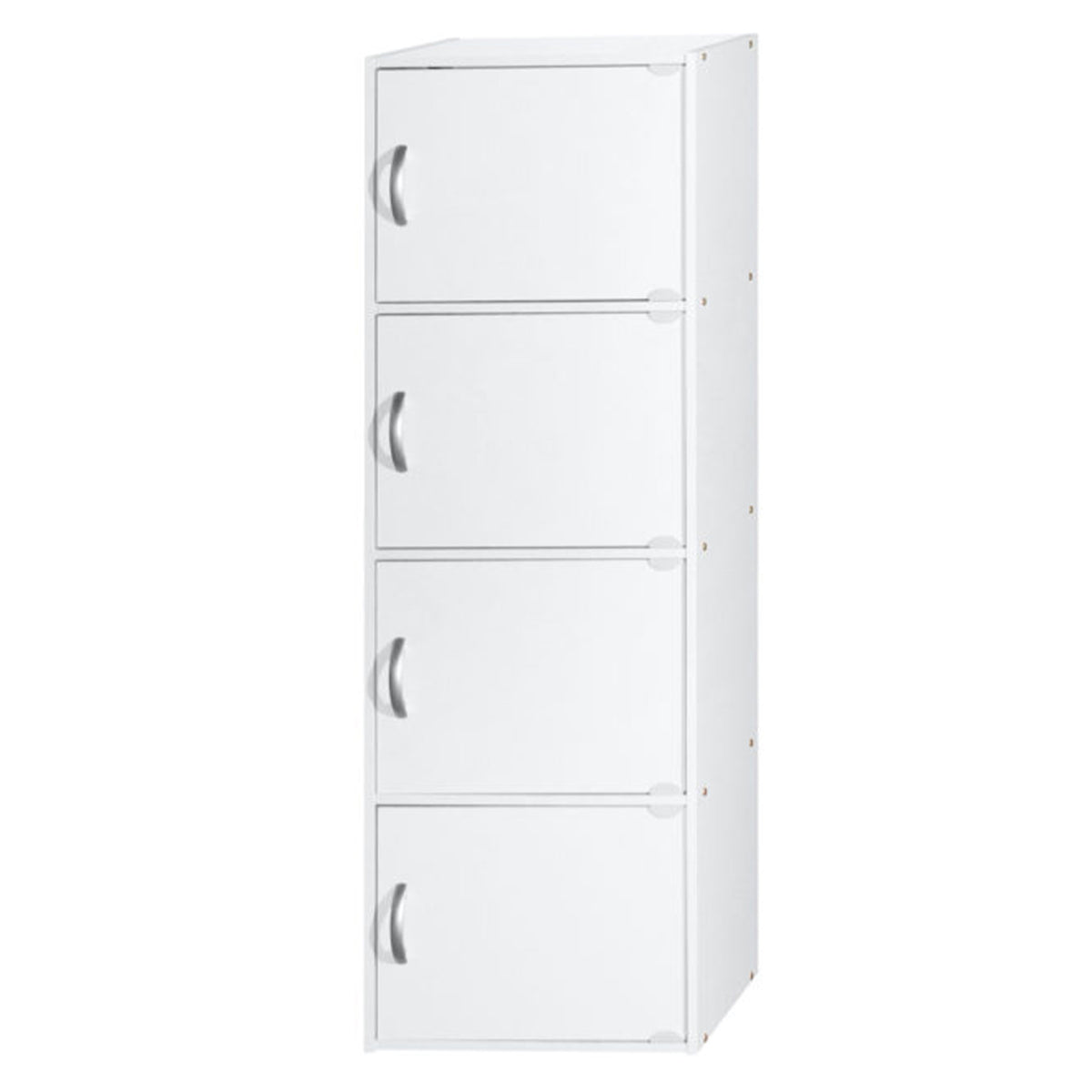 Hodedah 4 Door Multipurpose Storage Cabinet for Home or Office, White (Open Box)