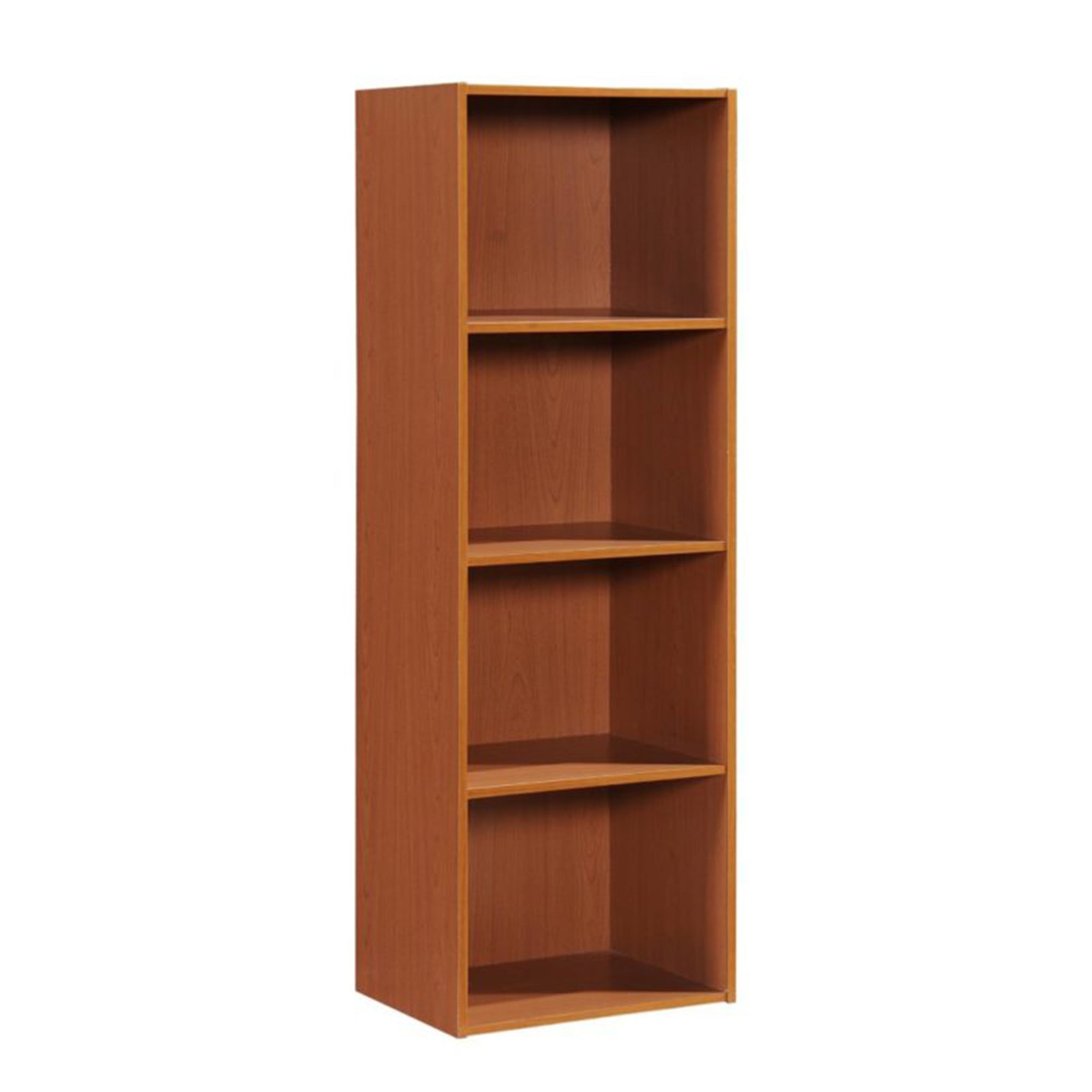 Hodedah Import 12x16x47In 4 Shelf Bookcase Organizer, Cherry Wood Finish (Used)