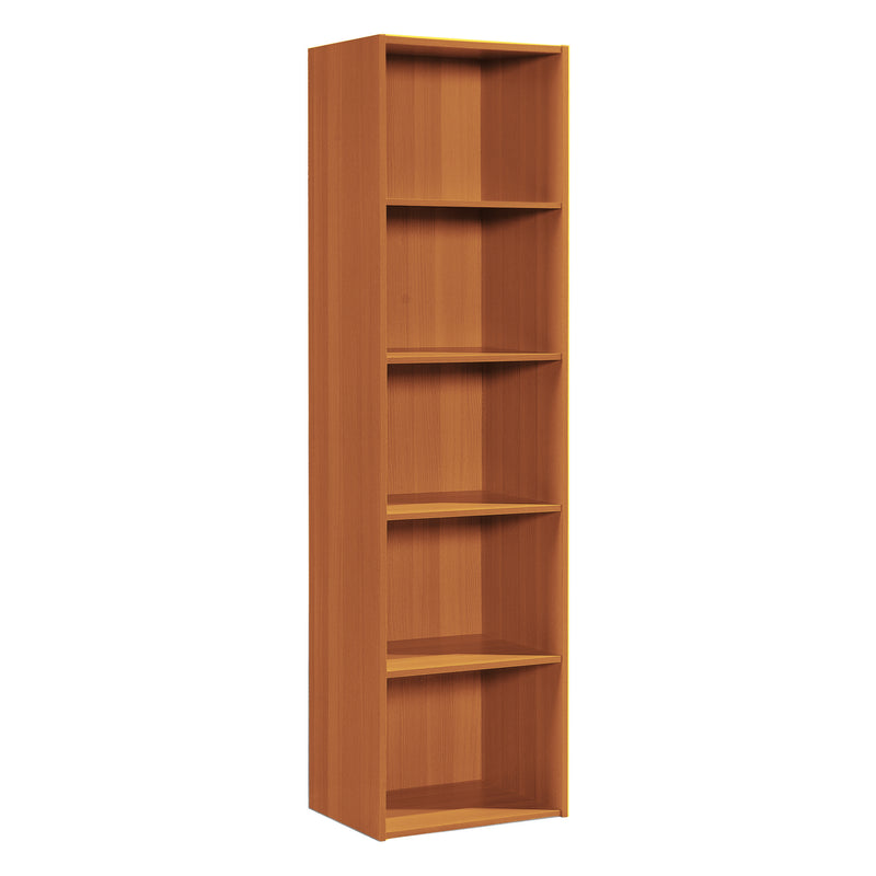 Hodedah 12 x 16 x 60 Inch 5 Shelf Bookcase and Office Organizer, CherryFinish