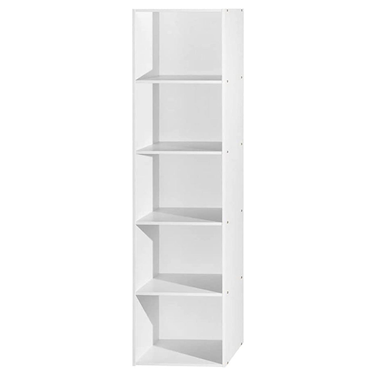 12 x 16 x 60 In 5 Shelf Bookcase Organizer, White Wood Finish (Used)
