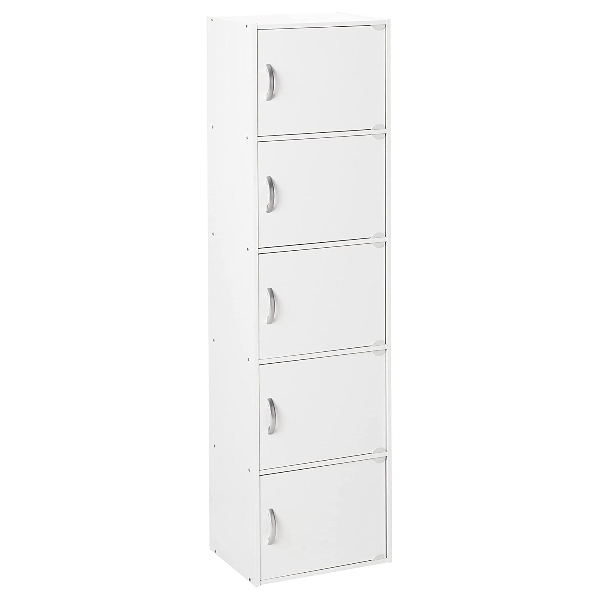 Hodedah 5 Shelf Home and Office Organization Storage Cabinet, White (For Parts) - VMInnovations