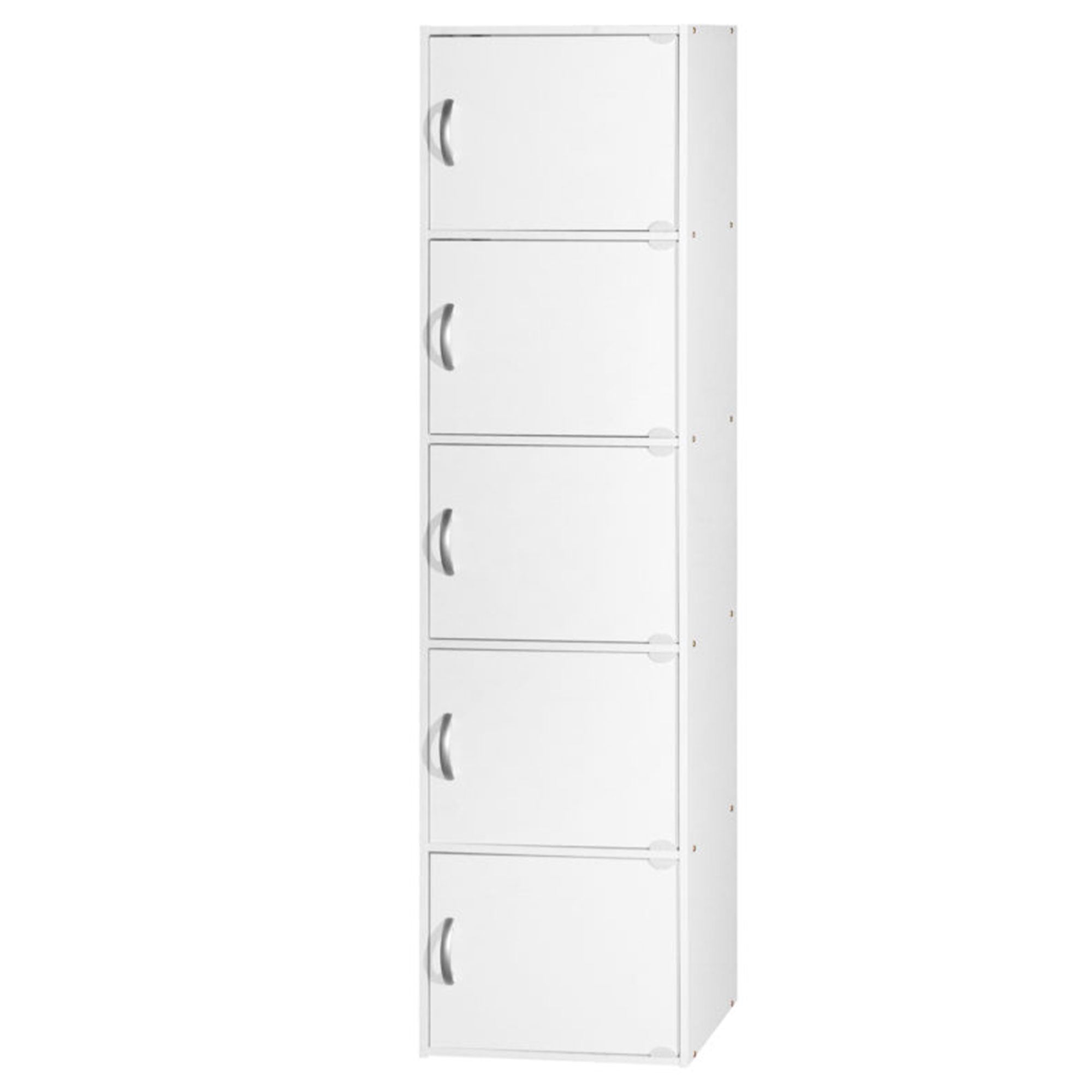 Hodedah 5 Shelf Home and Office Organization Storage Cabinet, White (For Parts) - VMInnovations