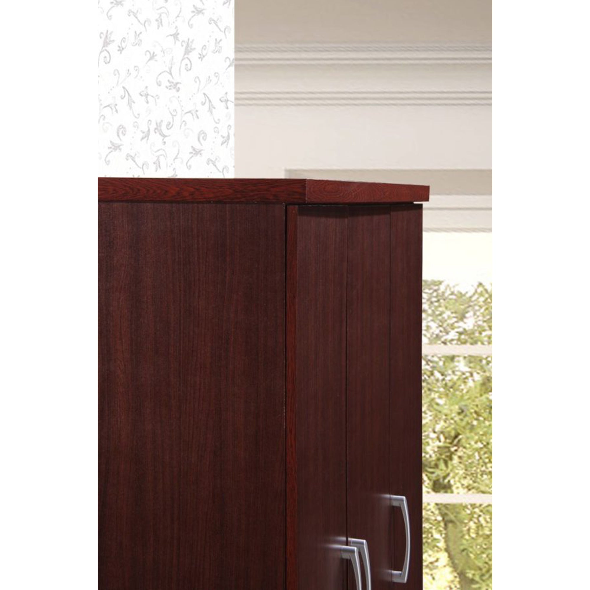 Hodedah Import 3 Door Armoire w/ Clothing Rod, Shelves, & 2 Drawers, (Open Box) - VMInnovations
