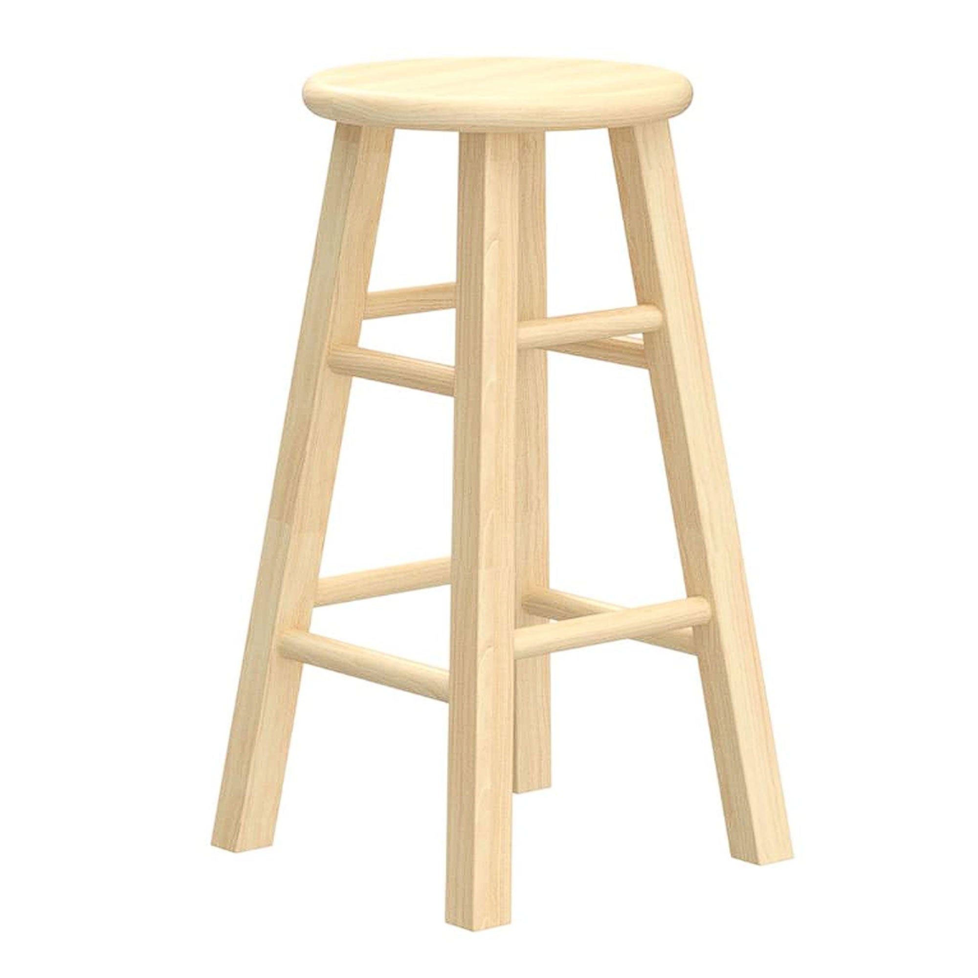 PJ Wood Classic Round-Seat 24" Tall Kitchen Counter Stools, Natural, (Used)