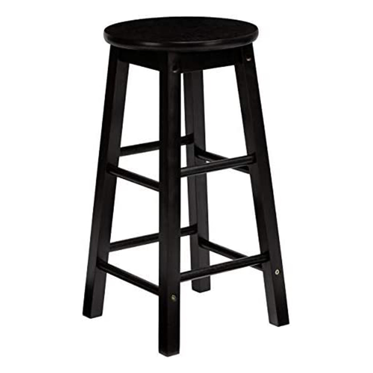 Classic Round-Seat 29 Inch Tall Kitchen Counter Stools, Black, Set of 2 (Used)