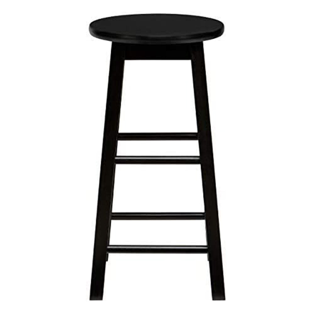 PJ Wood Classic Round-Seat 29 Inch Tall Kitchen Counter Stools, Black, Set of 2