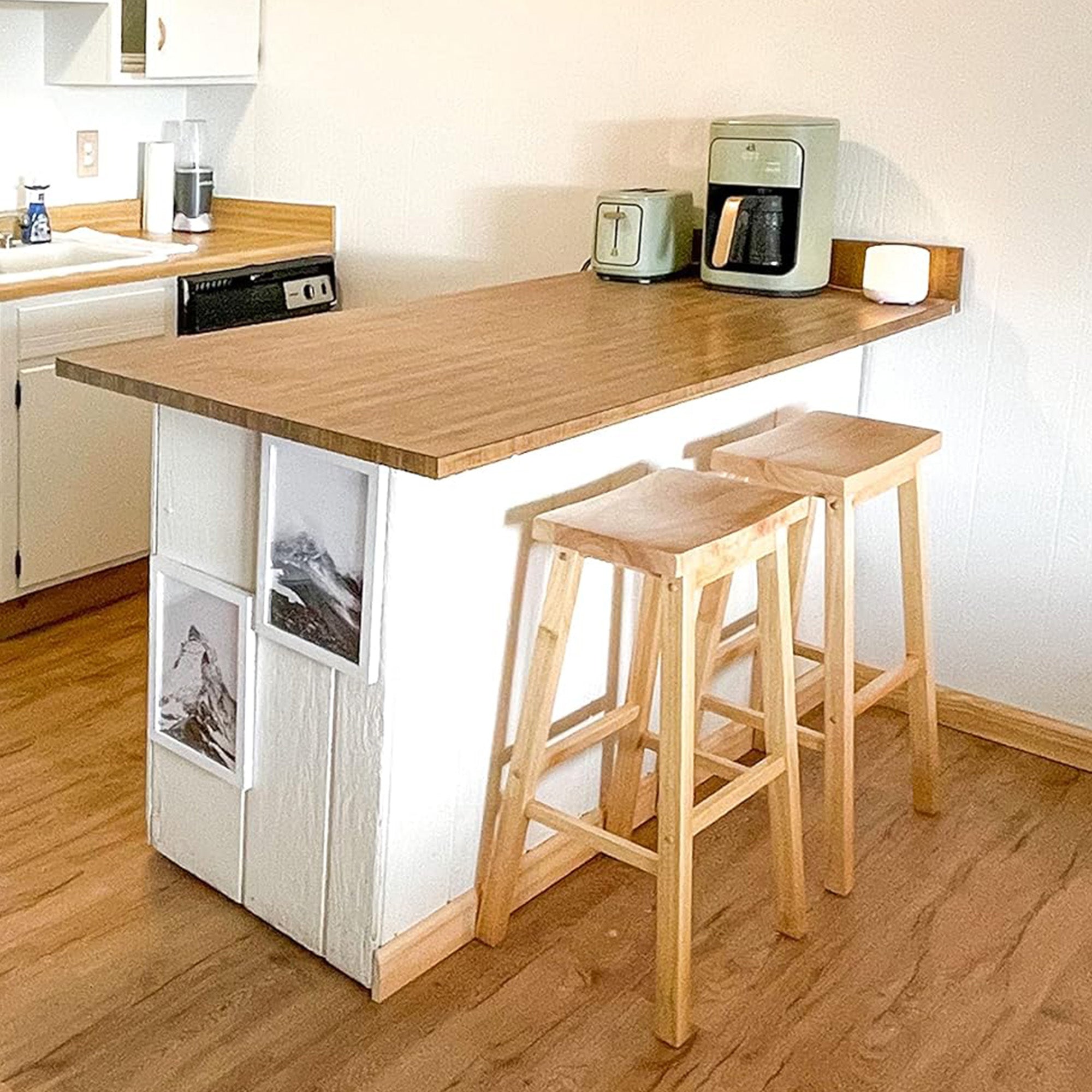 PJ Wood Classic Saddle-Seat 24" Kitchen, Table, & Bar Stool, Natural (For Parts) - VMInnovations