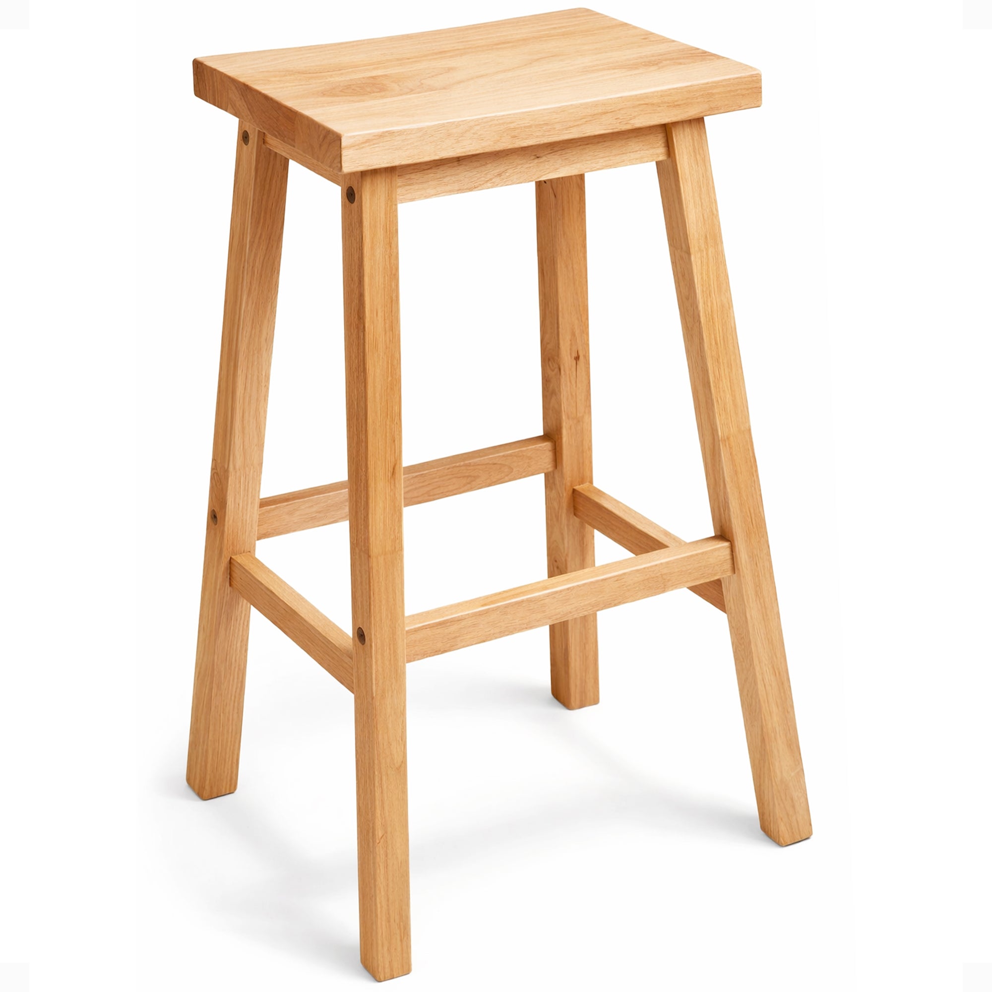 PJ Wood Classic Saddle-Seat 29 Inch Tall Kitchen Counter Stools, Natural