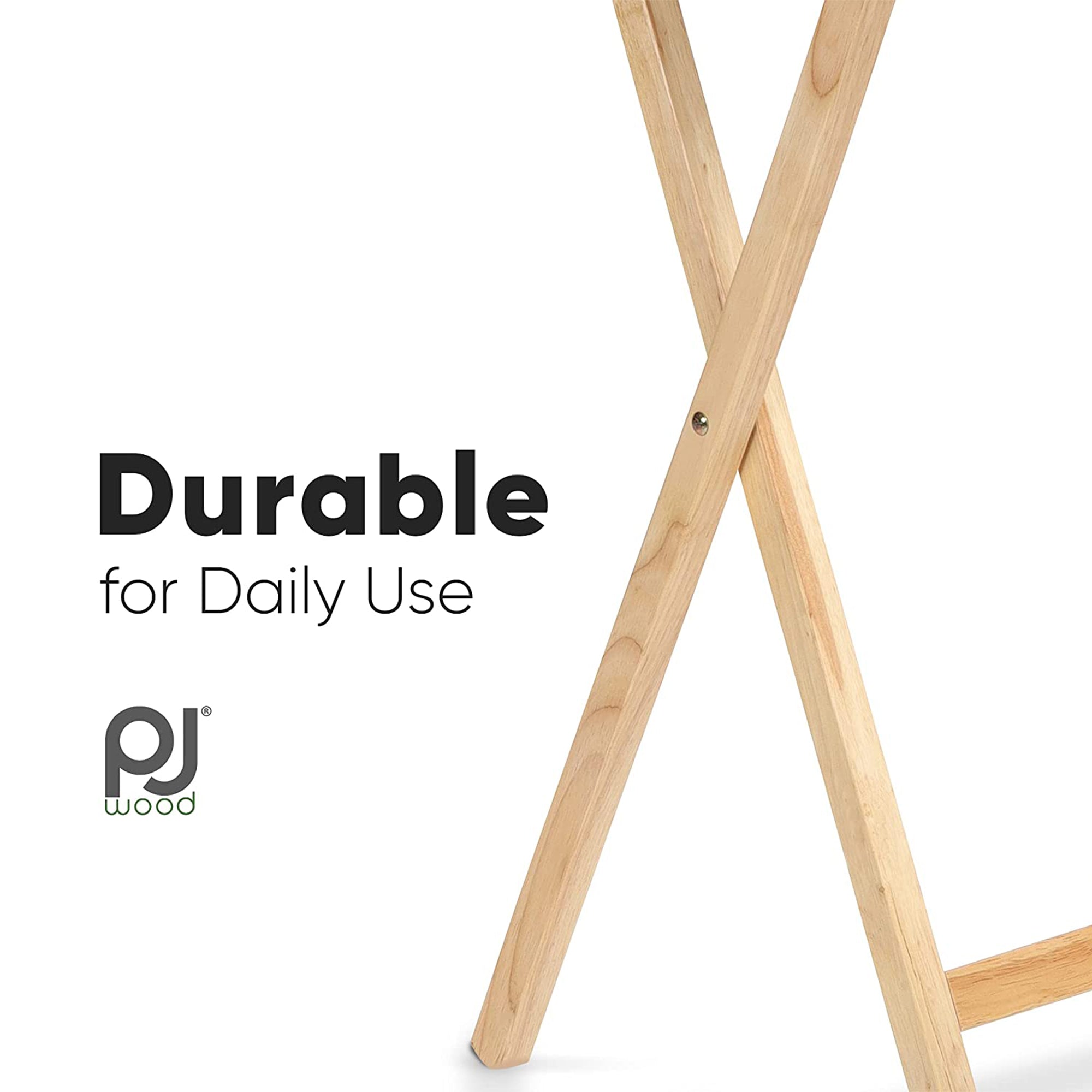 PJ Wood Folding TV Tray Tables with Compact Storage Rack (Open Box)