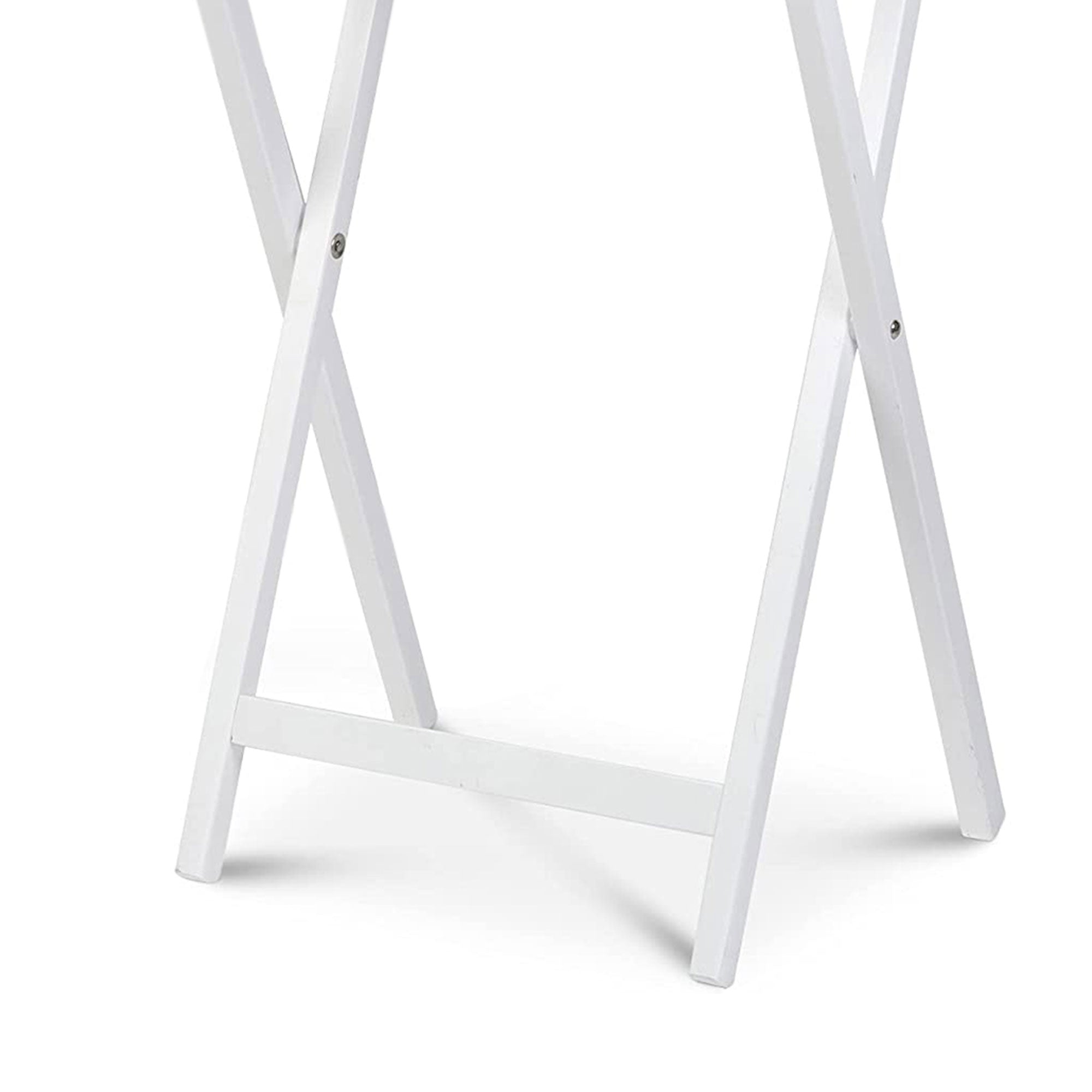 PJ Wood Solid Wood Compact Folding TV Tray & Snack Tables, White, 2pc (Used)