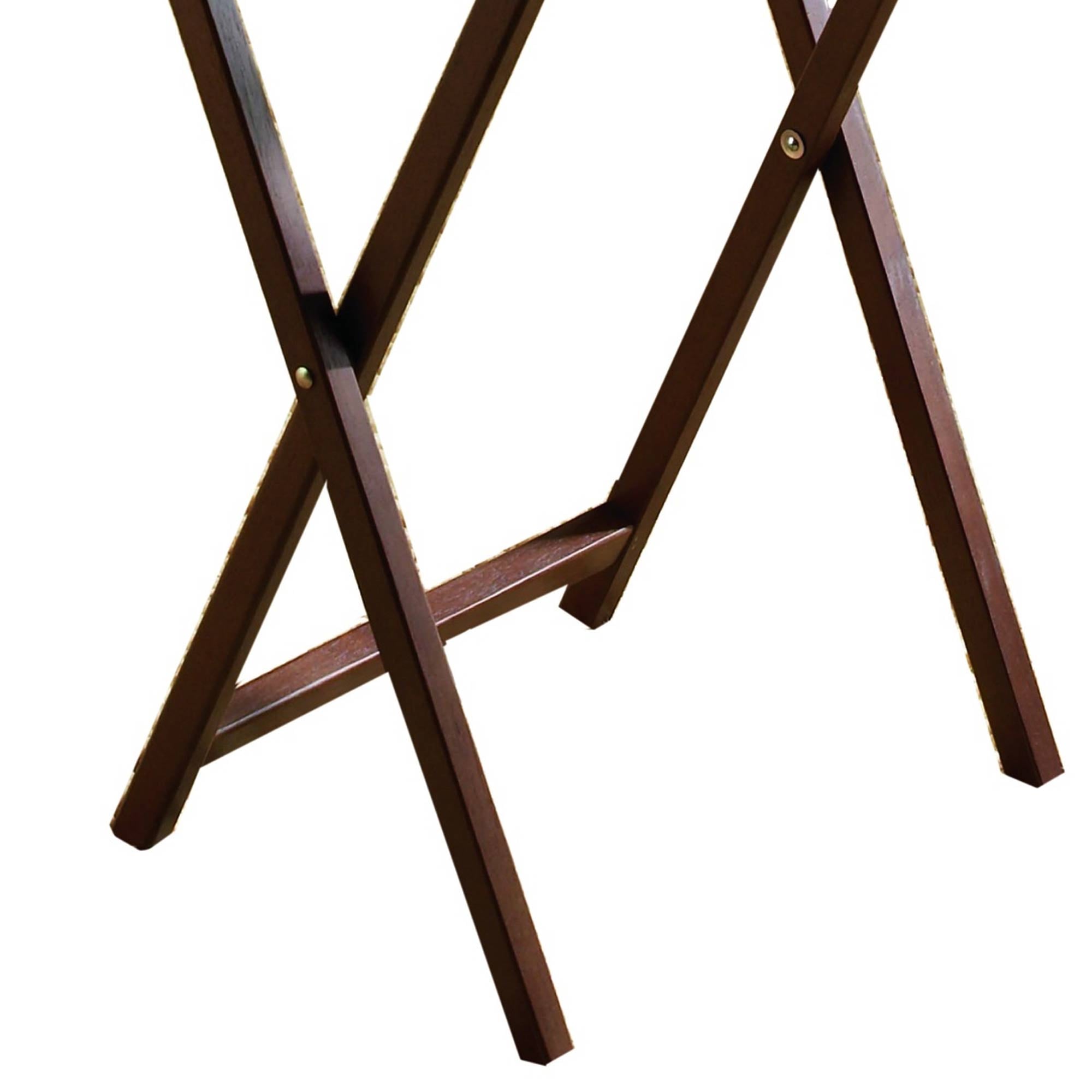 PJ Wood Folding TV Tray Tables with Compact Storage Rack, Walnut, 5pc(For Parts) - VMInnovations